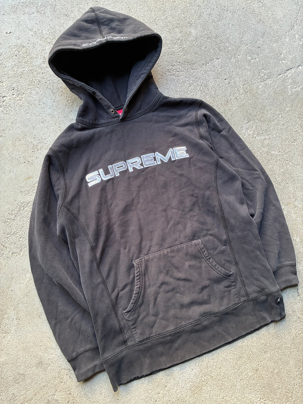 Supreme “SEQUIN LOGO” Hooded Hoodie (M)