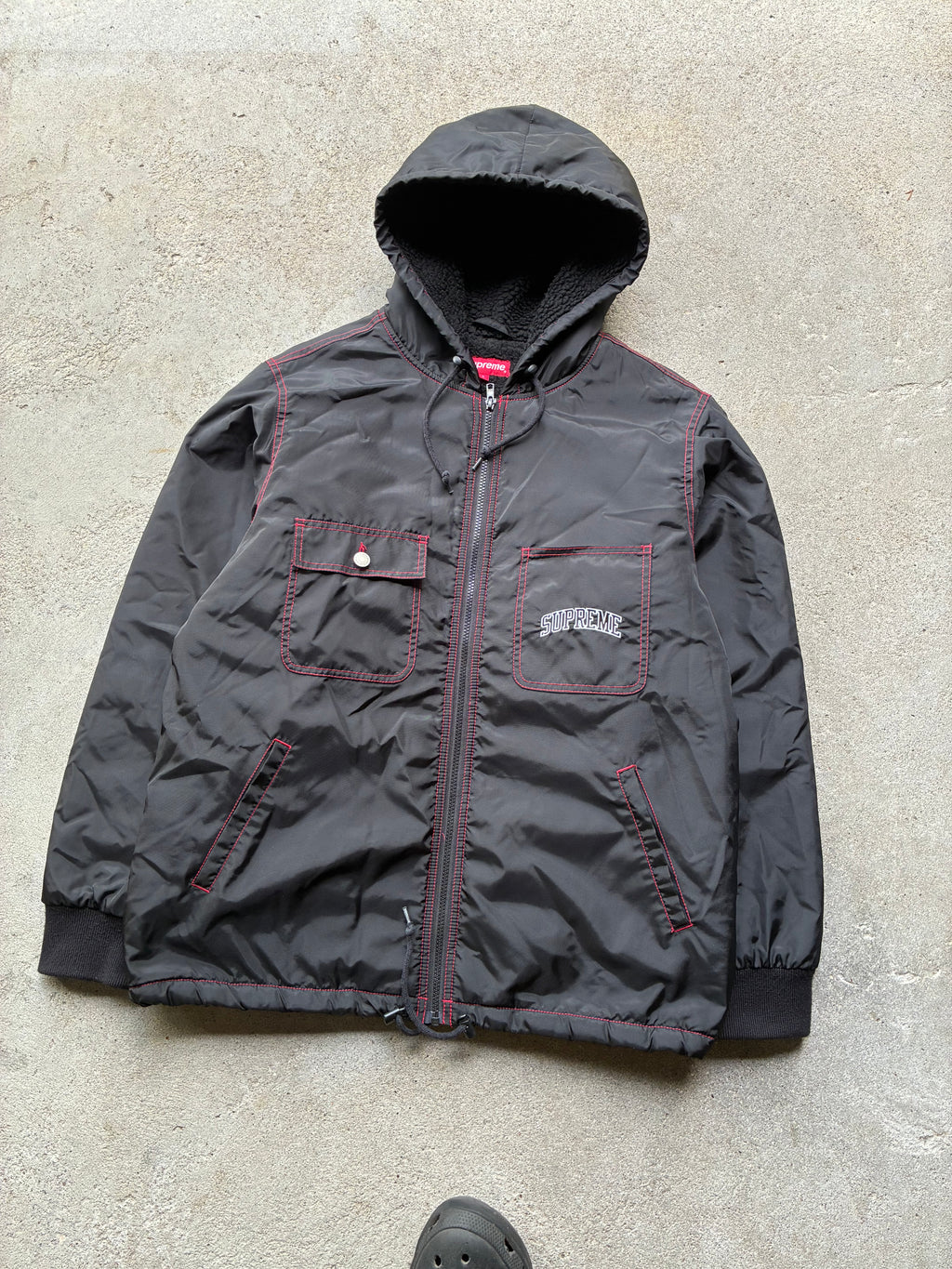 Supreme “SHERPA LINED NYLON” Jacket (L)