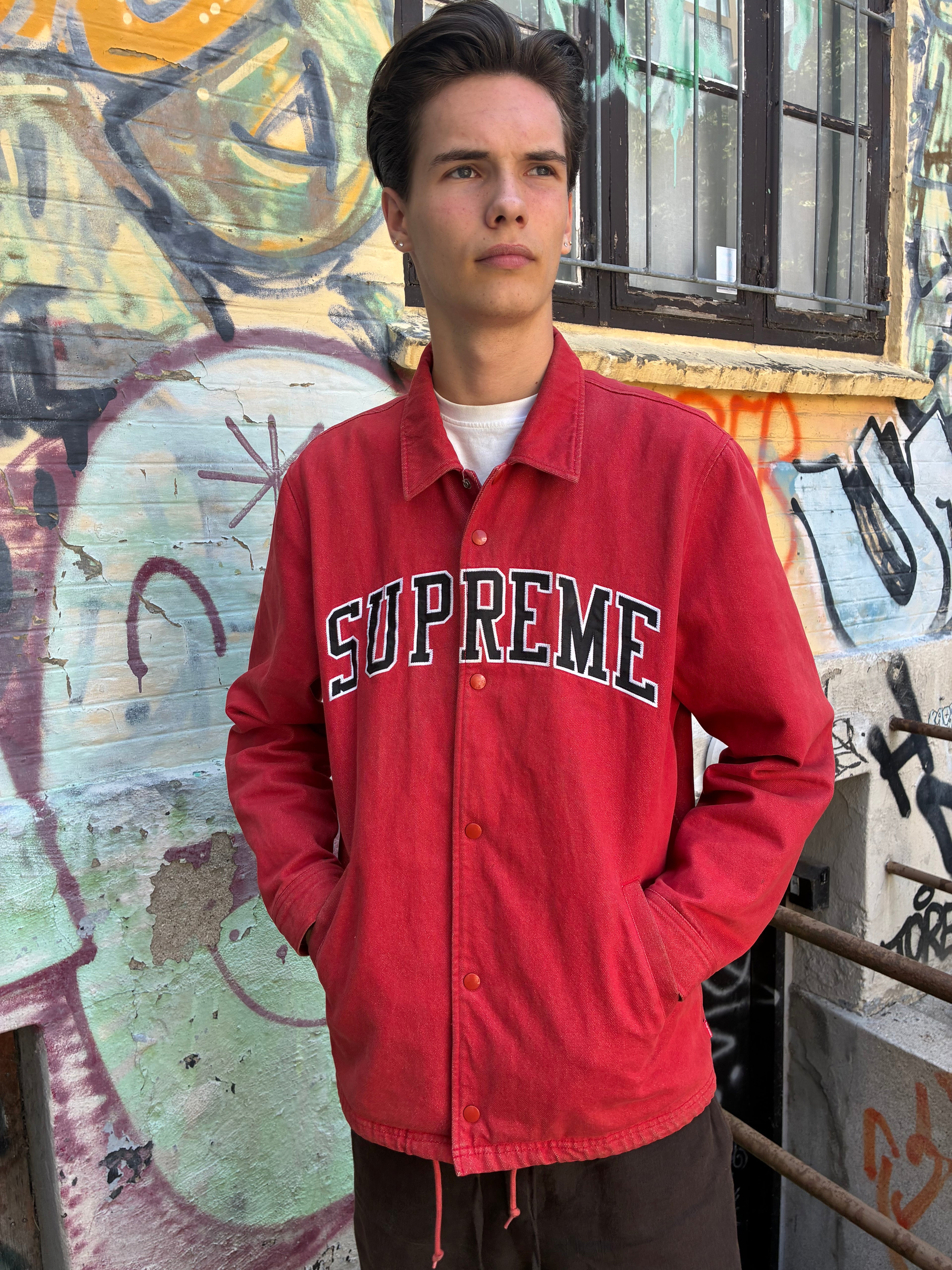 Supreme “DENIM ARC LOGO FW13” Jakke (XL)