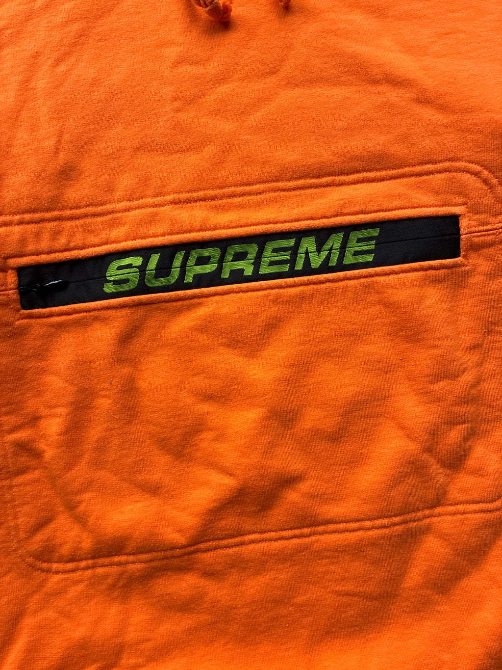 Orange Supreme “ZIP POUCH HOODED” Hoodie (L)