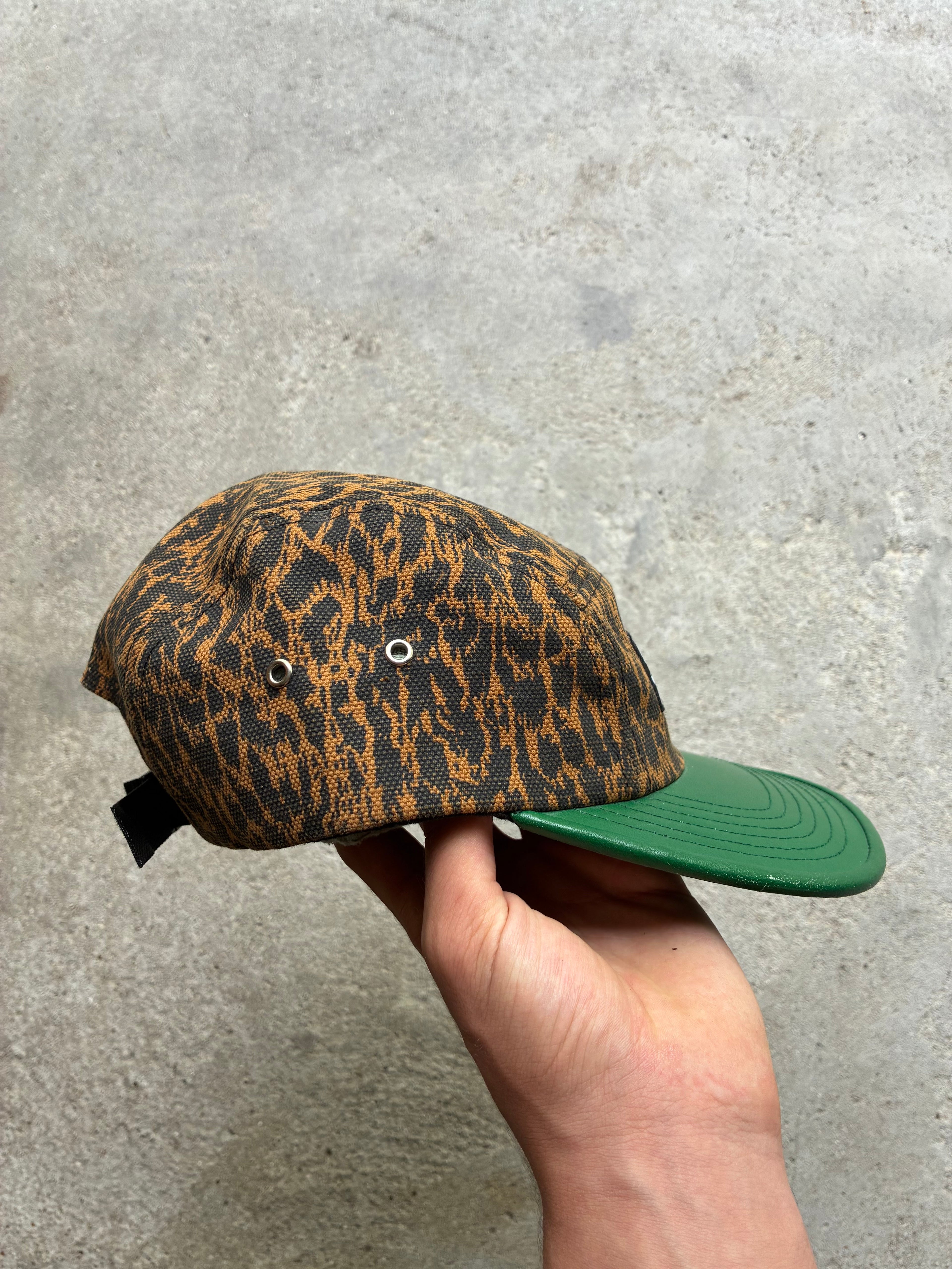 Supreme “LEOPARD GREEN LEATHER SS13” Camp Cap (Adjustable)