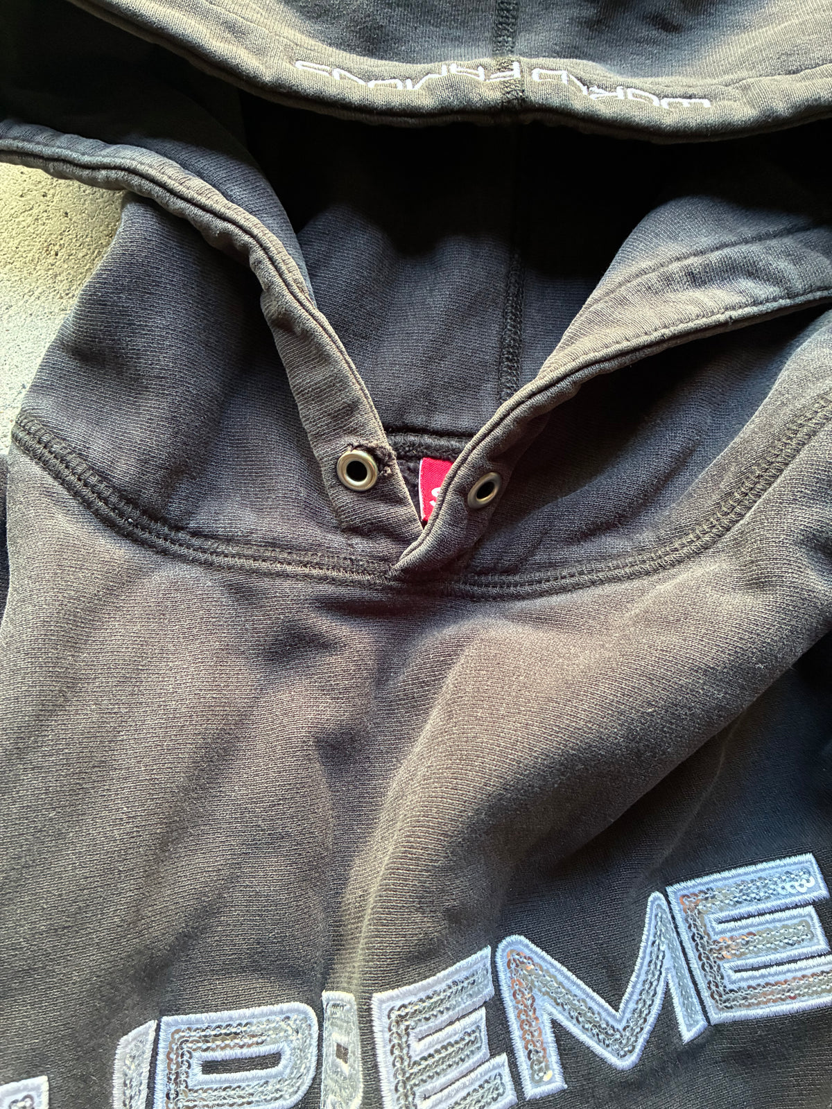 Supreme “SEQUIN LOGO” Hooded Hoodie (M)