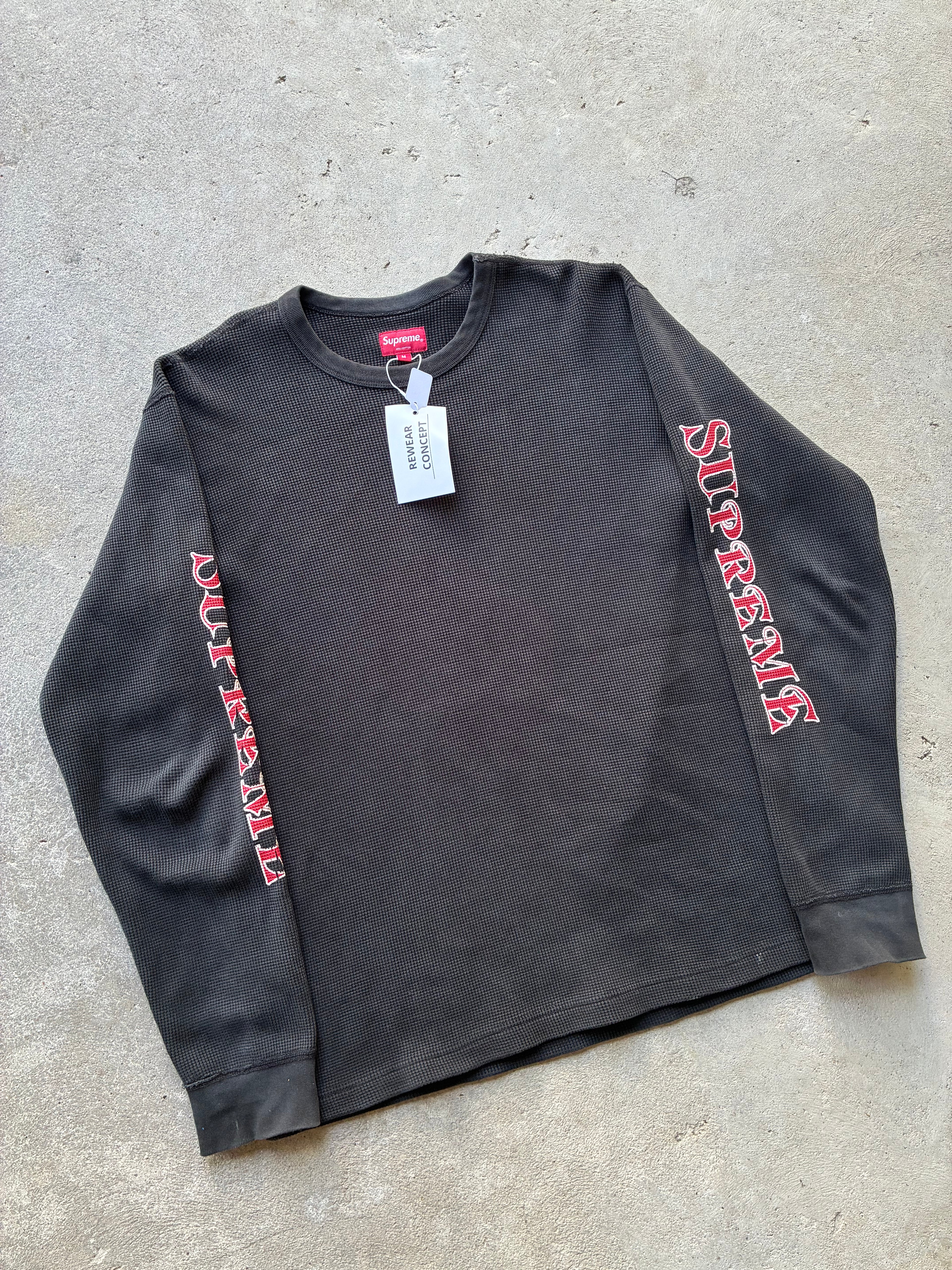 Supreme “LOGO WAFFLE THERMAL” Long Sleeve (M)