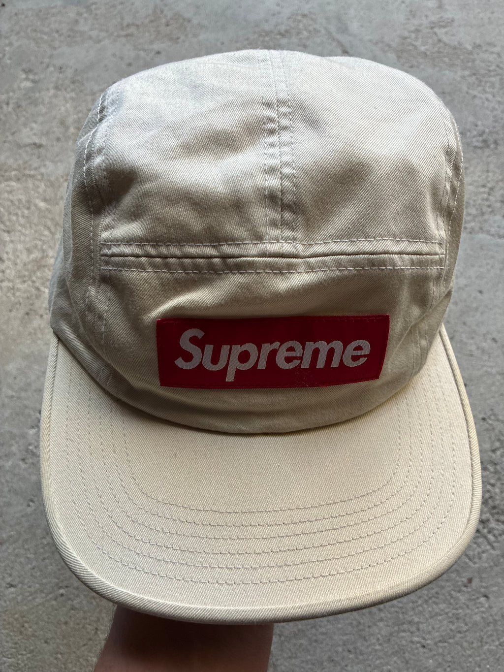 Beige Supreme Camp Cap (Adjustable)