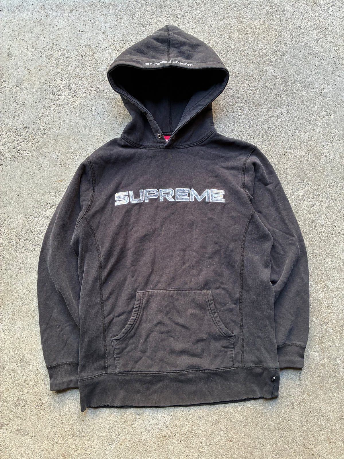 Supreme “SEQUIN LOGO” Hooded Hoodie (M)