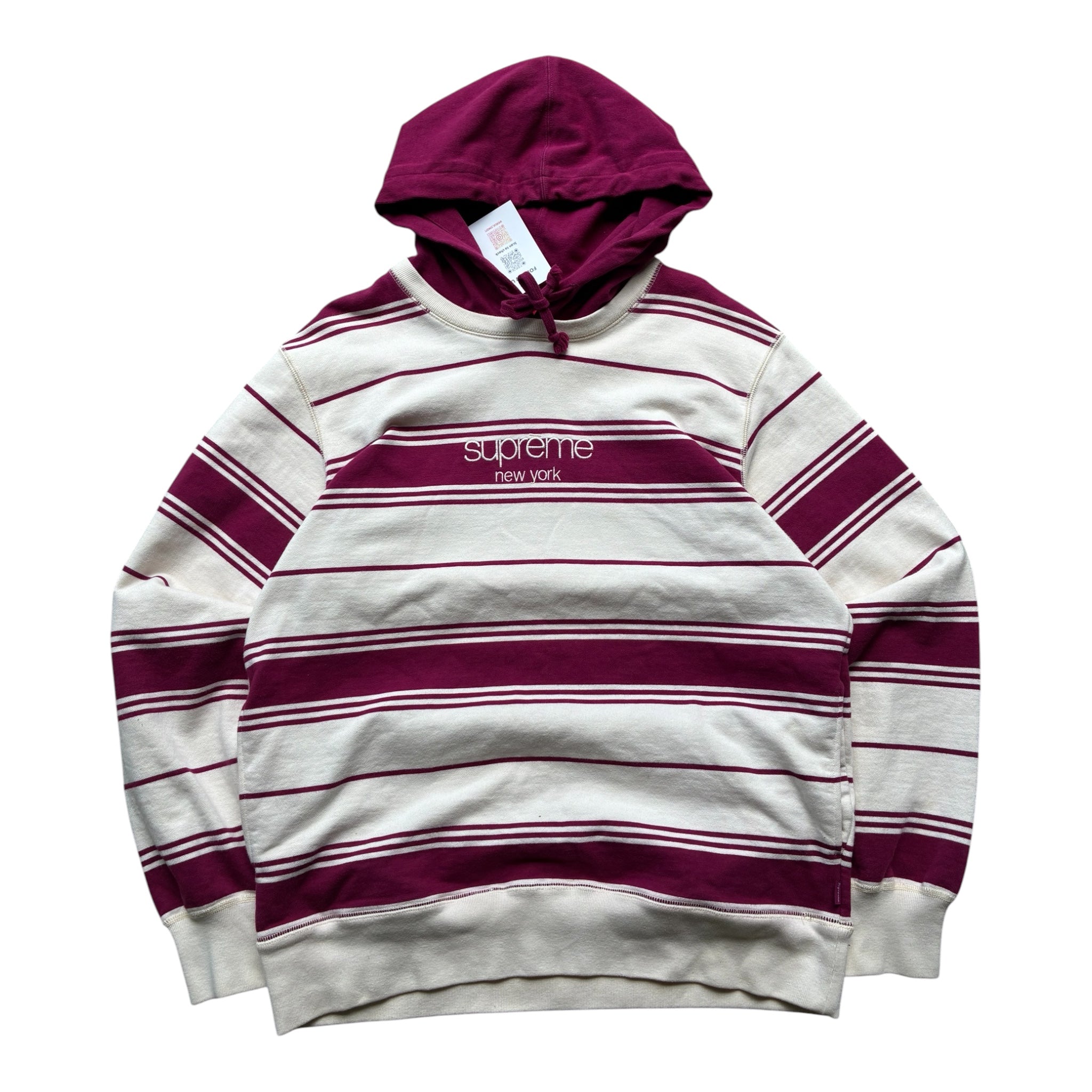 Supreme “STRIPED” Hooded Hoodie (M)
