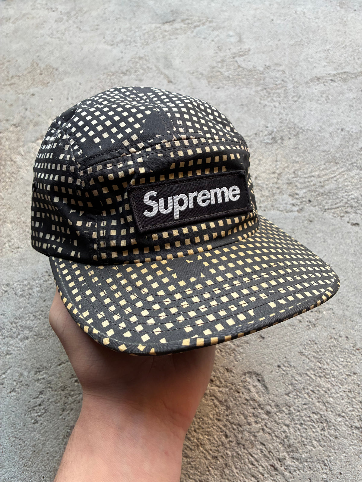 Supreme “GRID CAMO” Camp Cap (Adjustable)