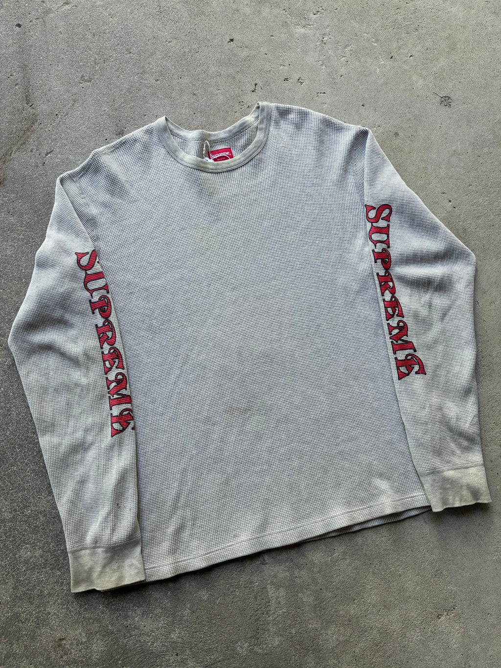 Supreme “LOGO WAFFLE THERMAL” Long Sleeve (M)