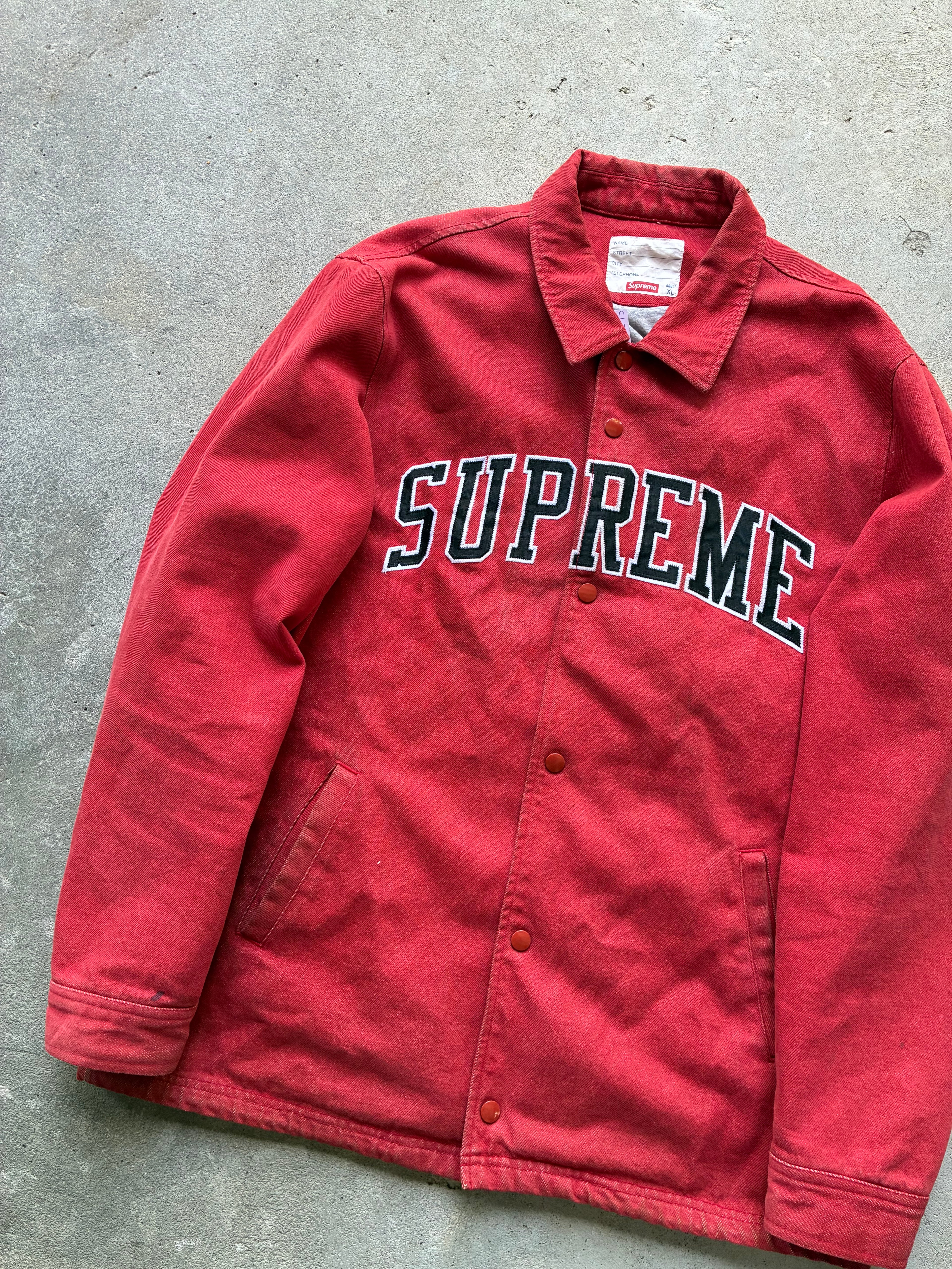 Supreme “DENIM ARC LOGO FW13” Jakke (XL)