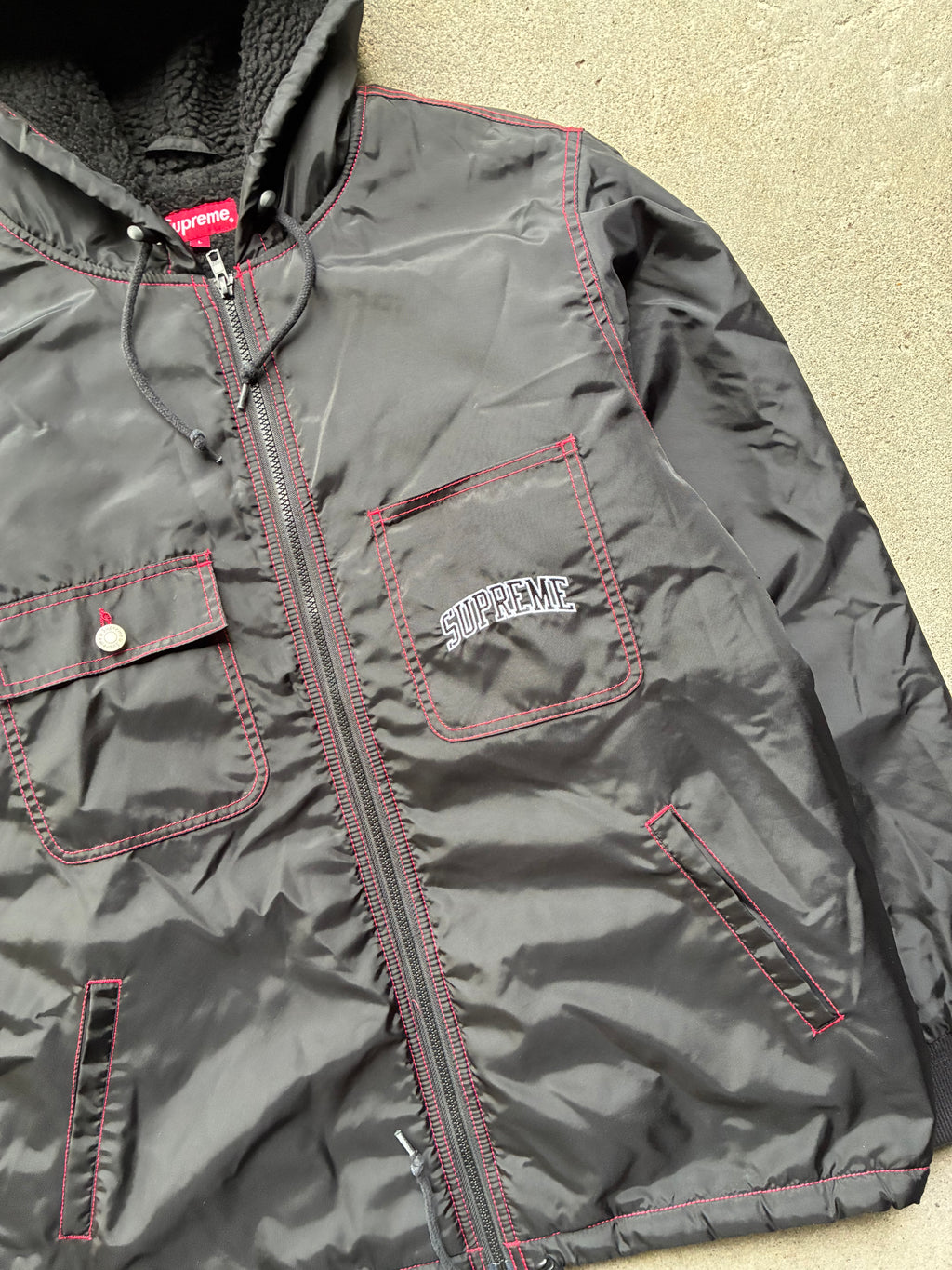 Supreme “SHERPA LINED NYLON” Jacket (L)