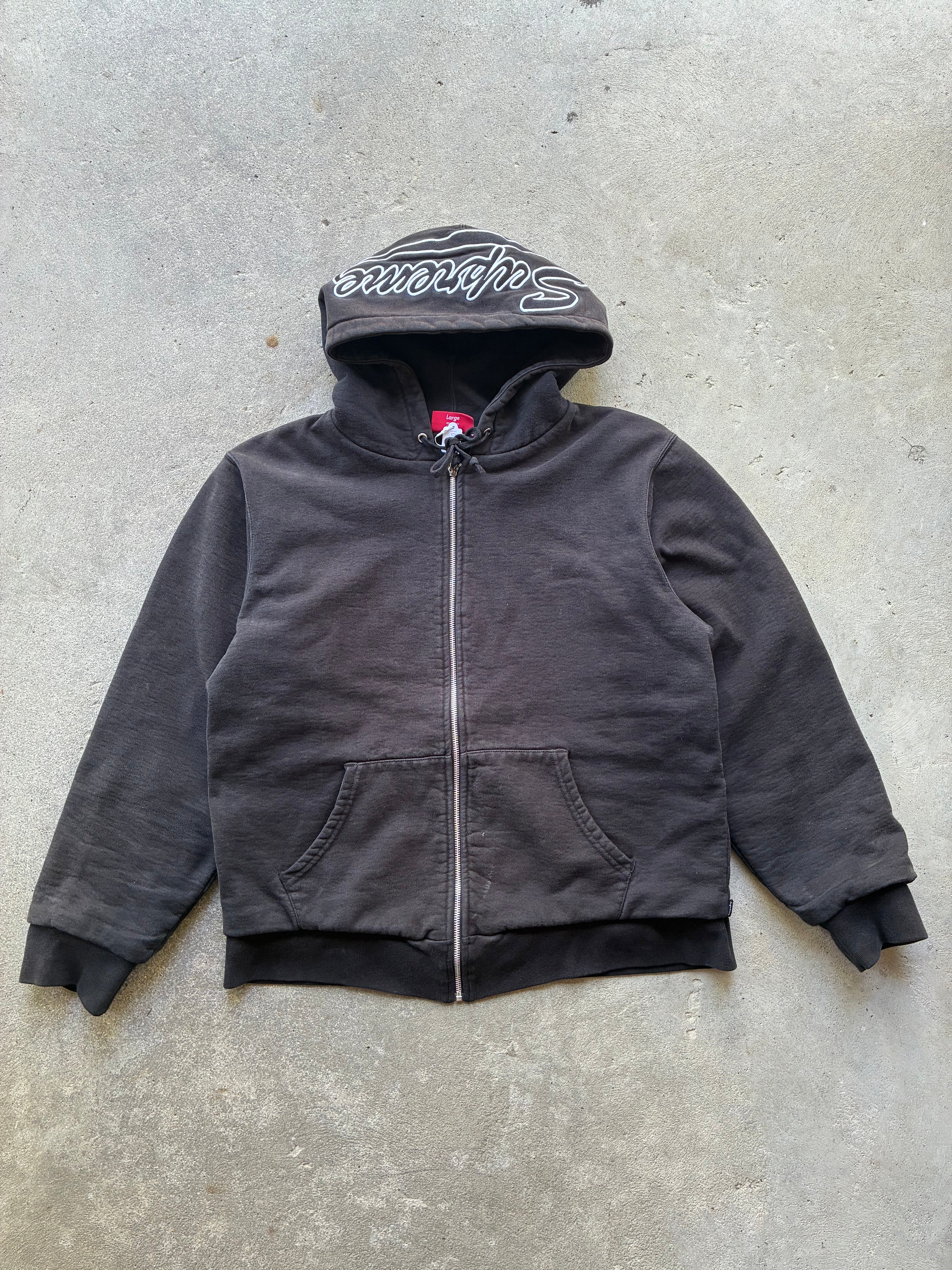 Supreme “THERMAL LOGO” Zip Up hoodie (L)