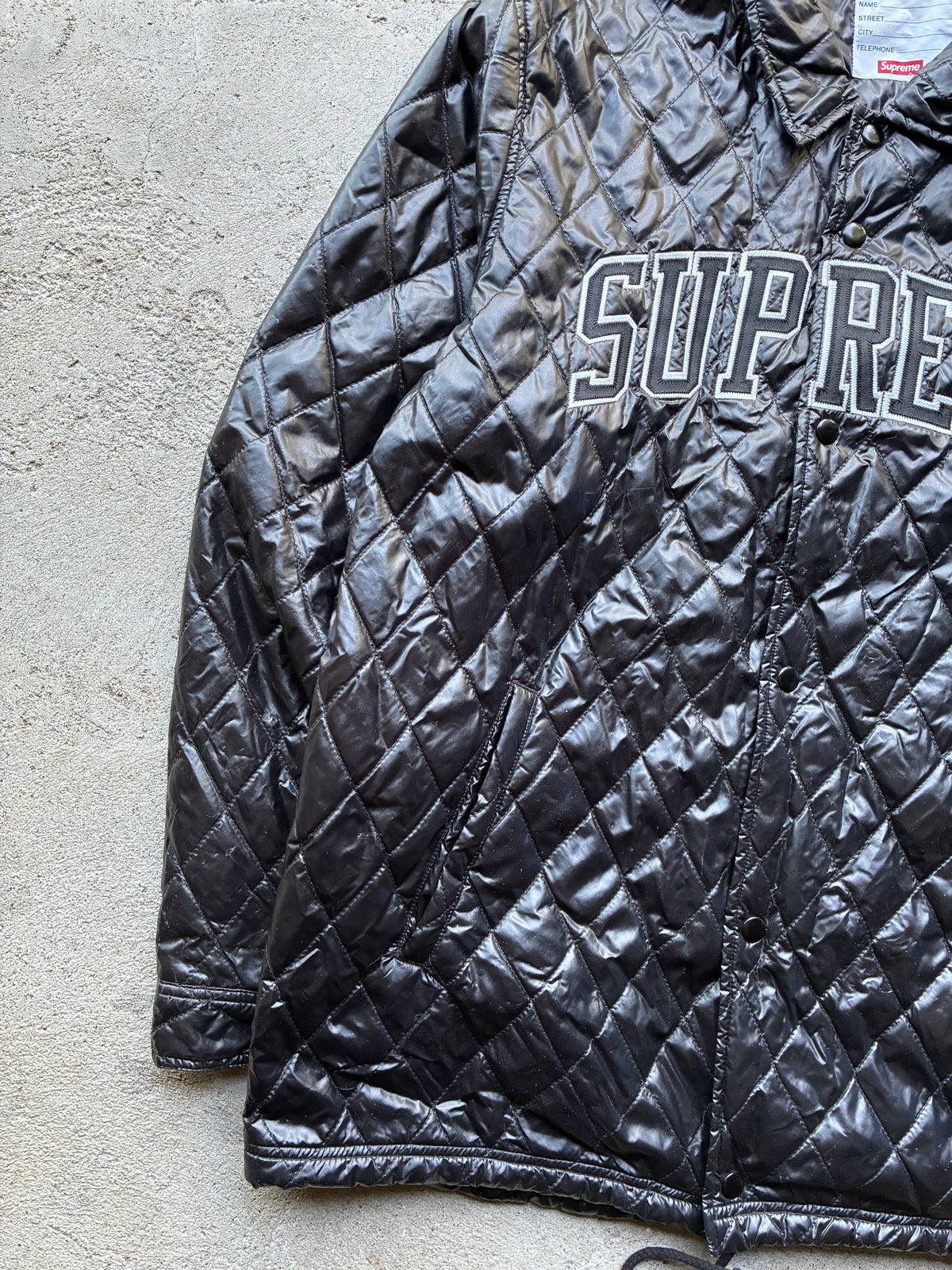 Supreme “QUILTED ARC LOGO” Coach Jacket (XL)