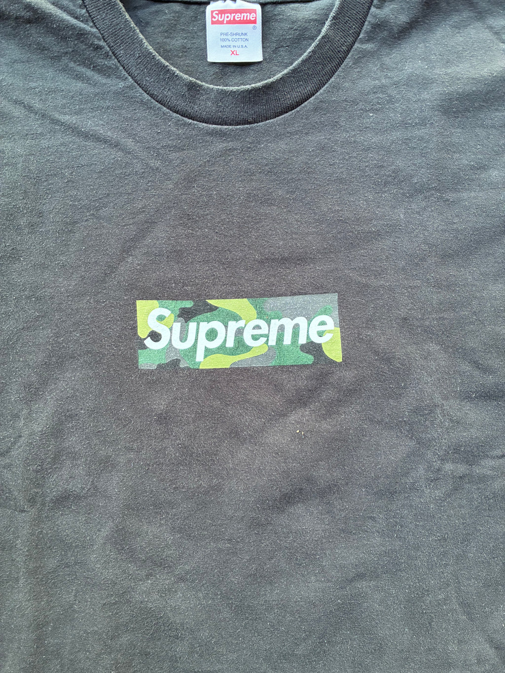 Supreme “CAMO BLACK FW23” Box Logo Tee (XL)
