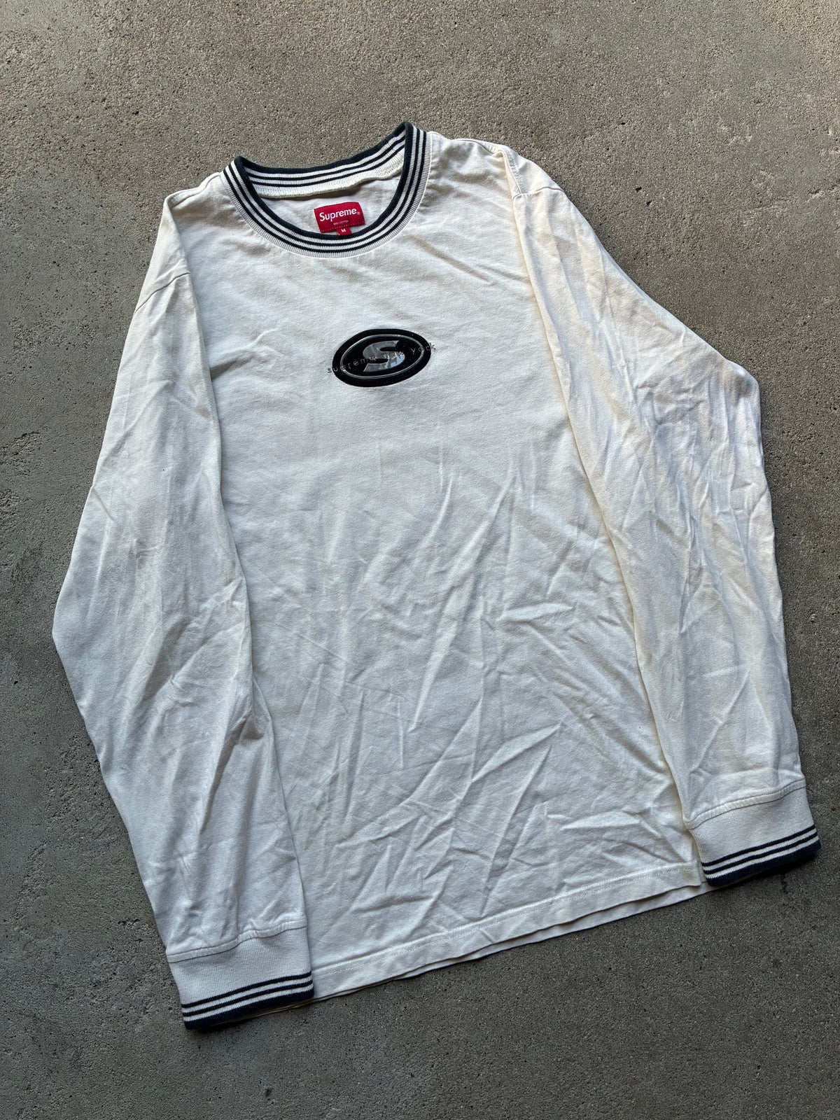 Supreme “STRIPED RIP LOGO” Long Sleeve (M)