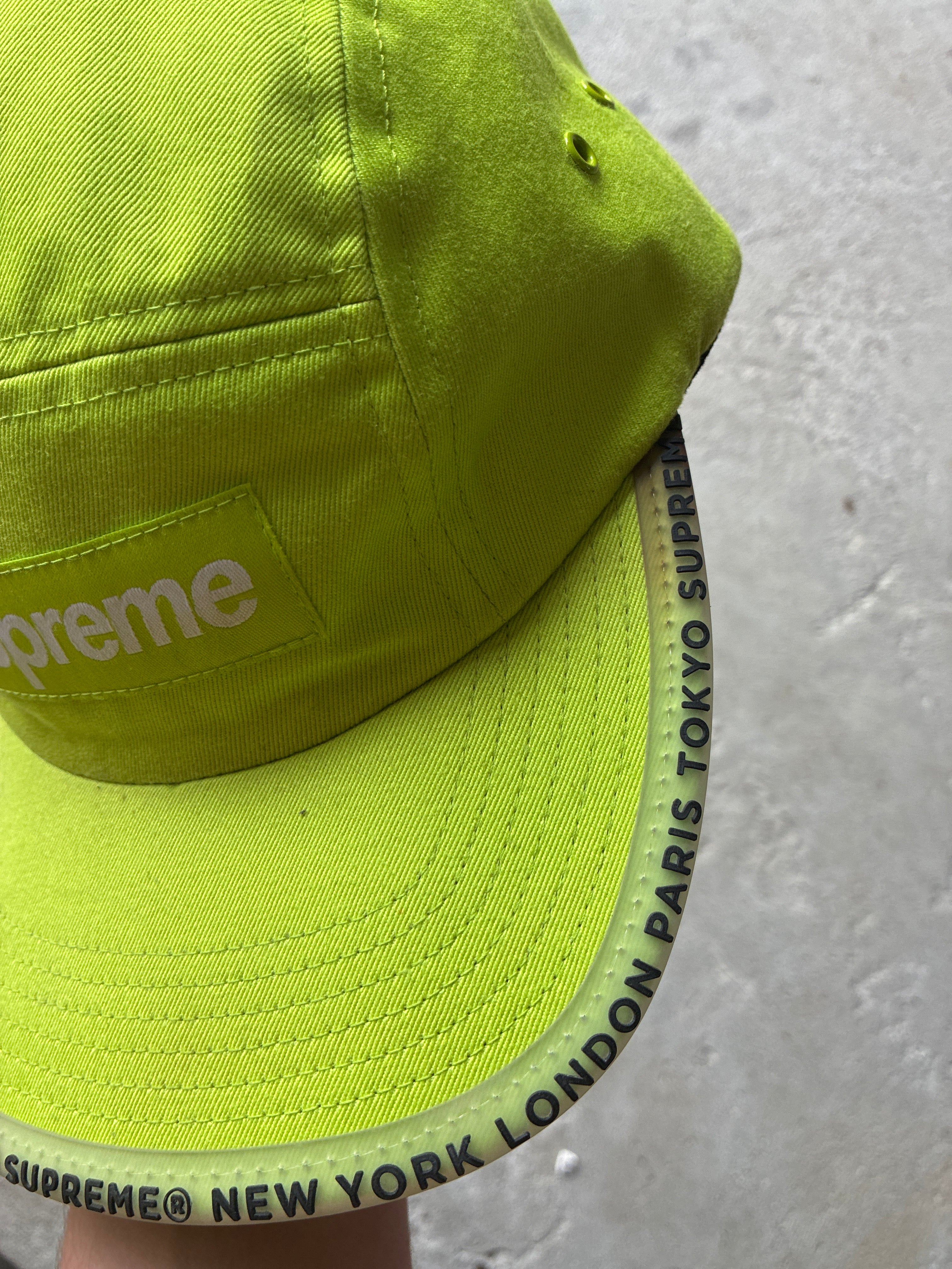 Supreme “WORLDWIDE VISOR TAPE” Camp Cap (Adjustable)