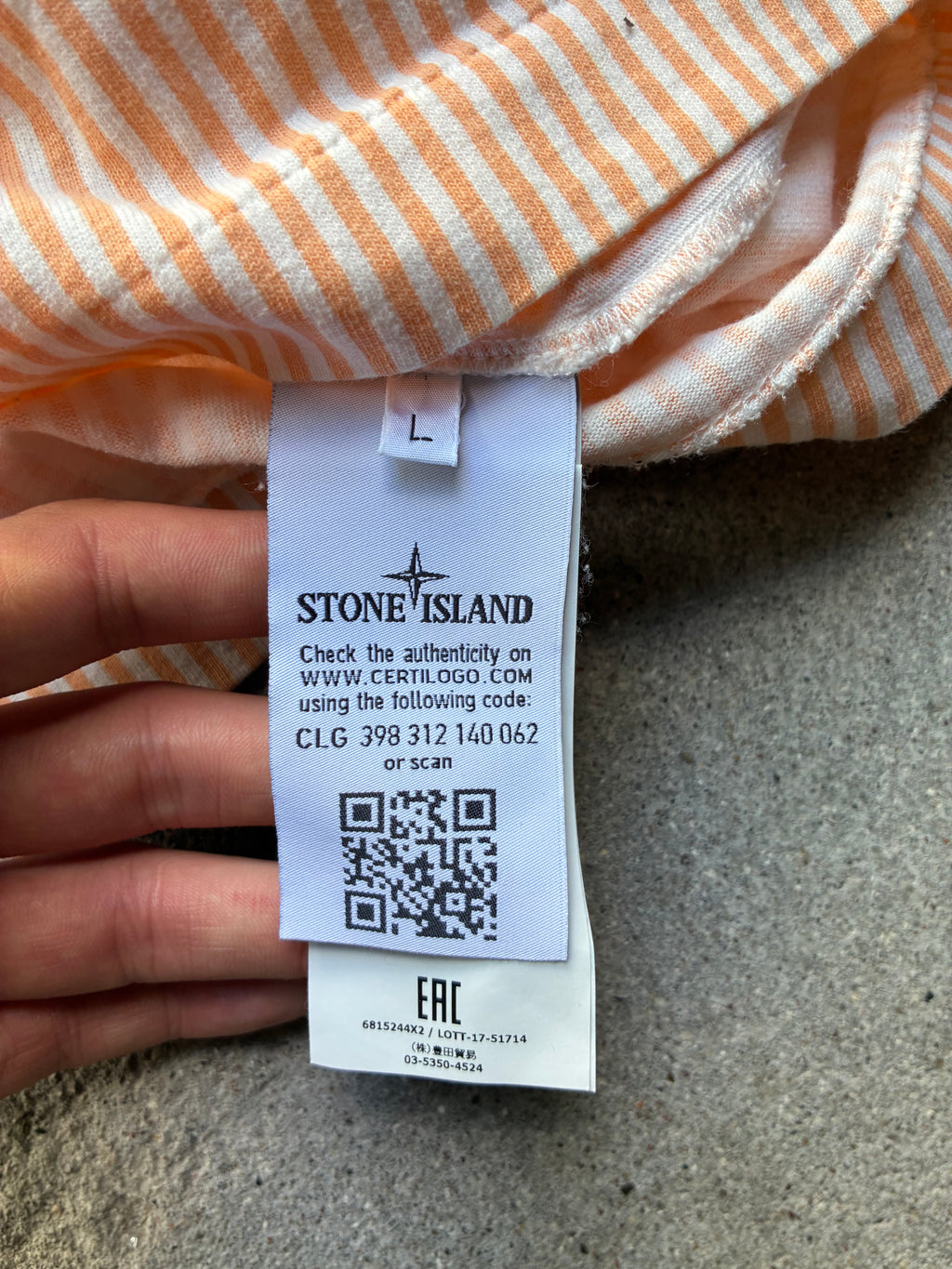 Peach Stone Island Marina Long Sleeve (L)