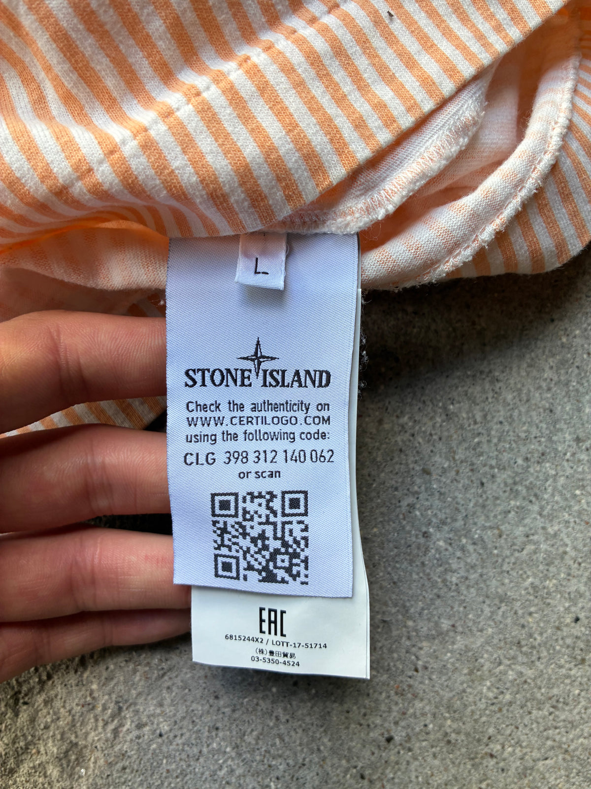 Peach Stone Island Marina Long Sleeve (L)