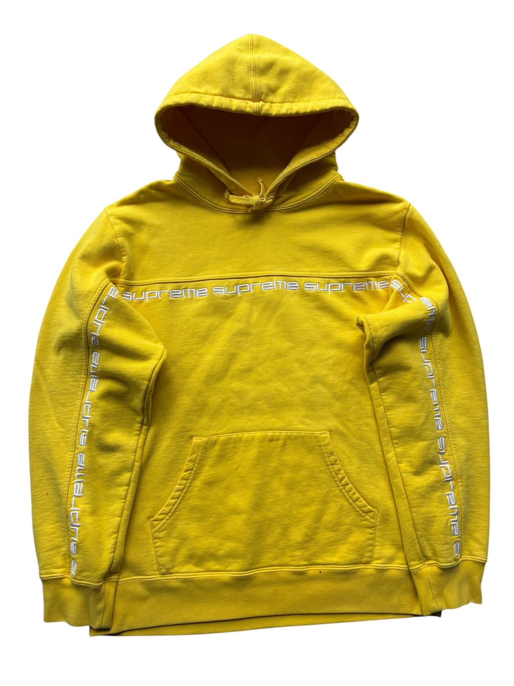 Supreme “TEXT STRIPED LOGO” Hoodie (M)