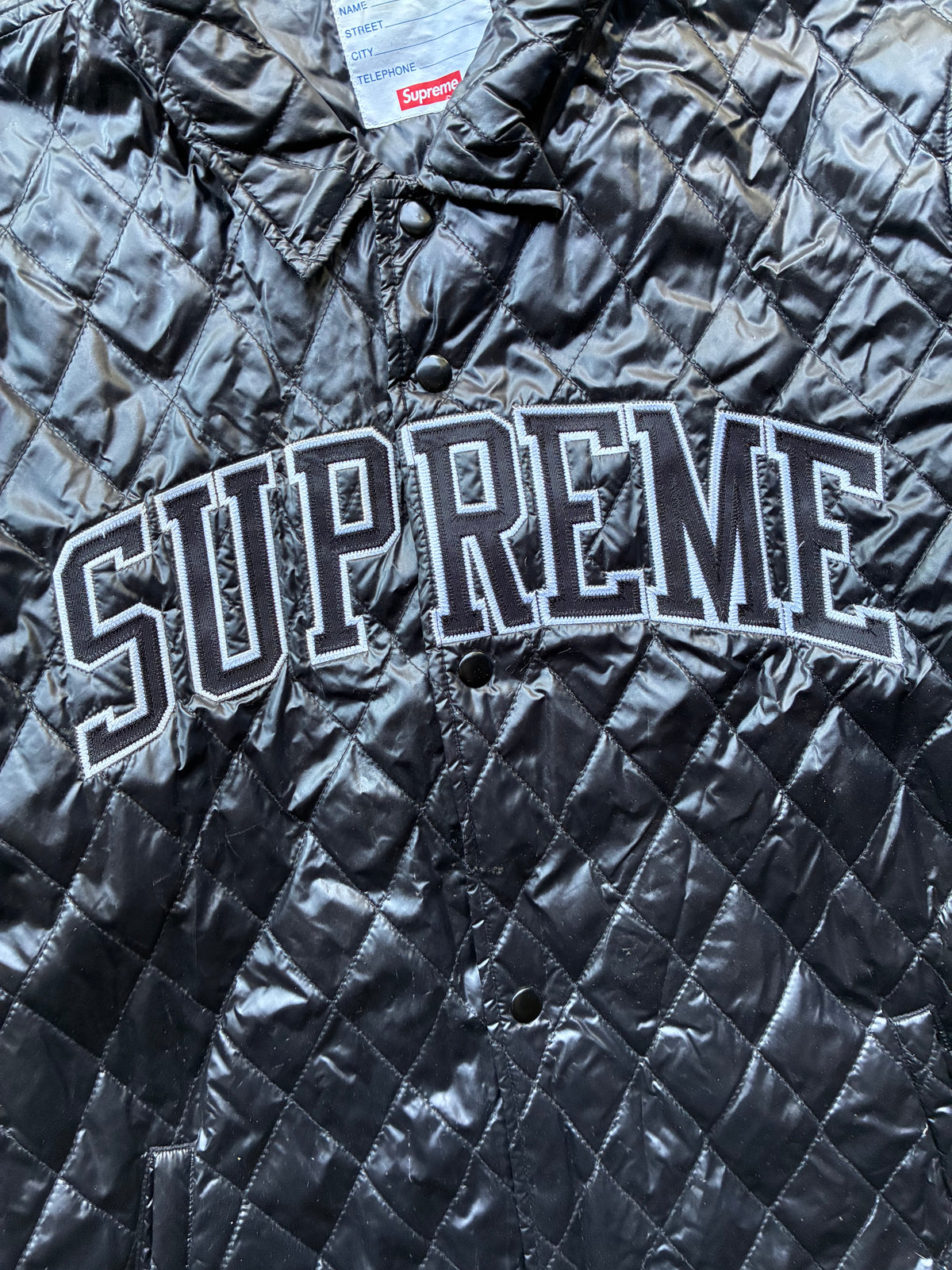 Supreme “QUILTED ARC LOGO” Coach Jacket (XL)
