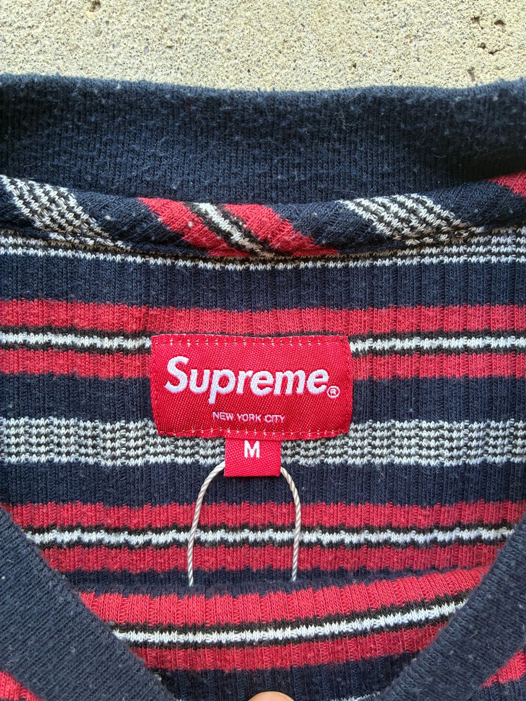 Supreme “RIBBED KNIT STRIPE L/S” langærmet (M)