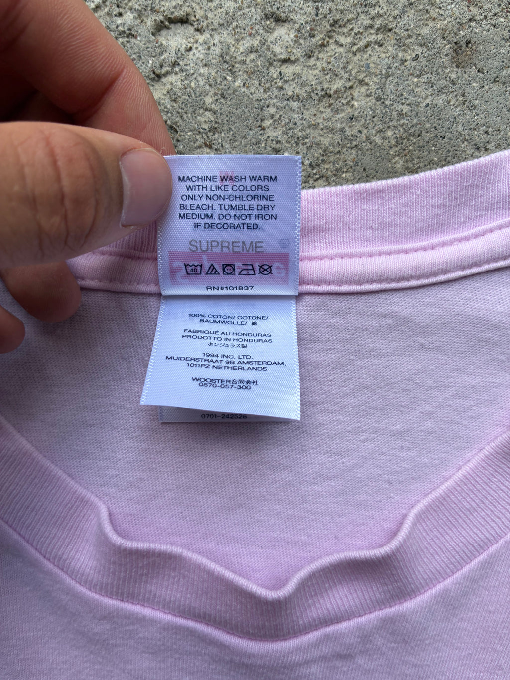 Supreme “CONNECT LIGHT PINK FW24” tee (M)