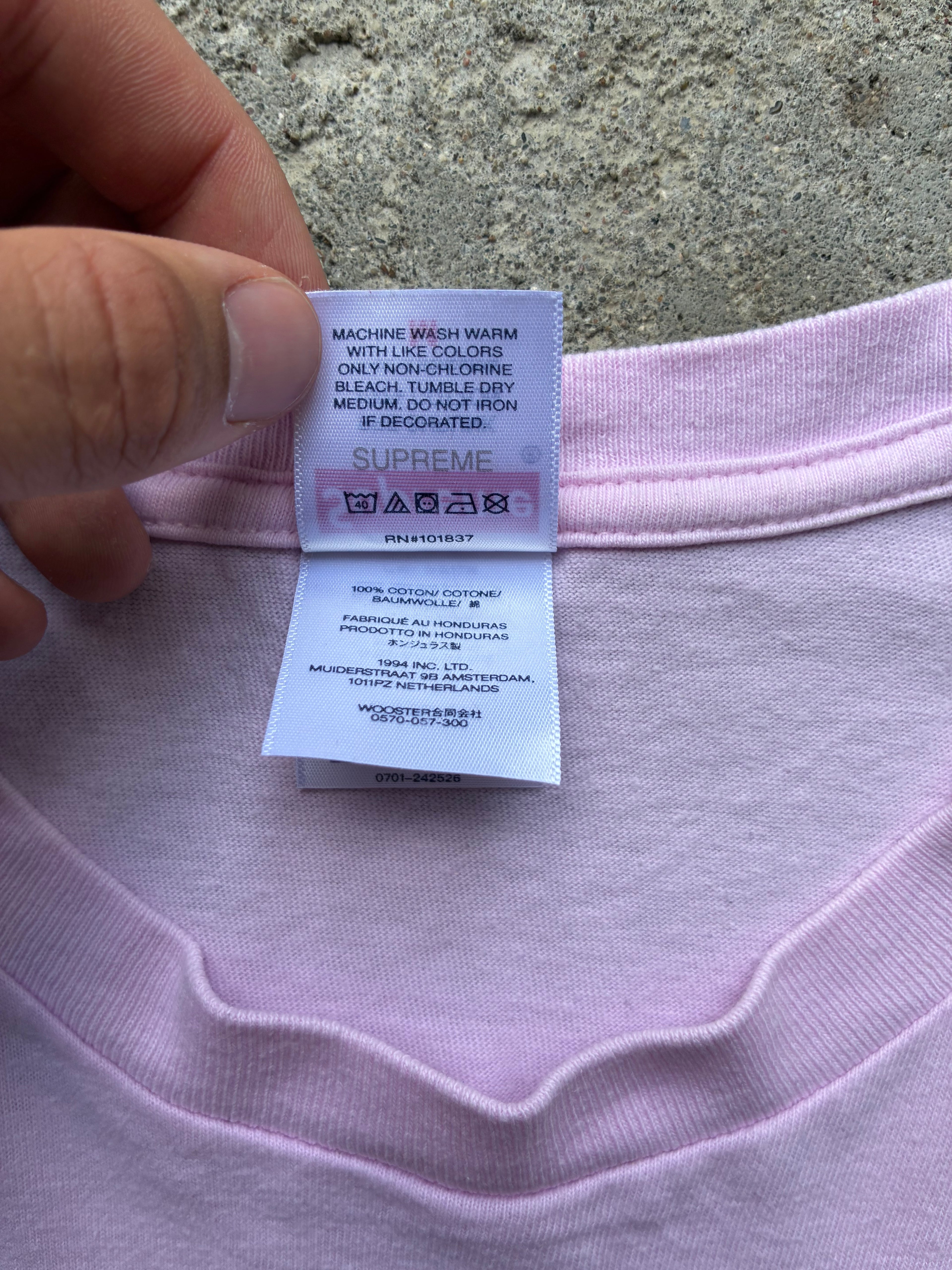 Supreme “CONNECT LIGHT PINK FW24” tee (M)