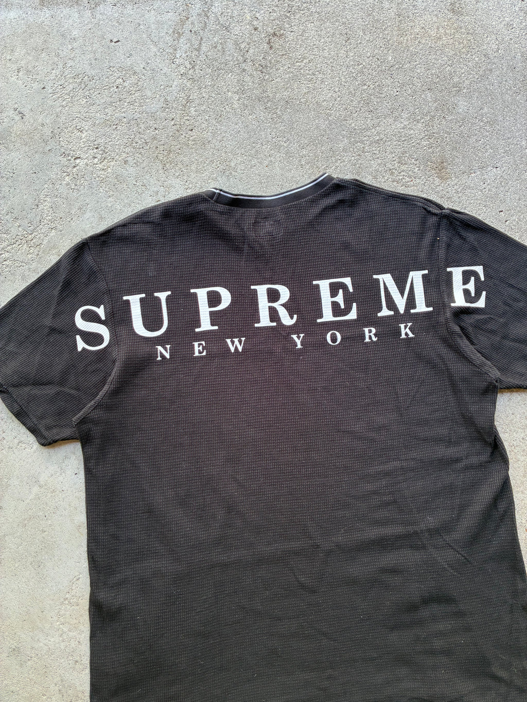 Supreme “STRIPE RIB WAFFLE” tee (L)