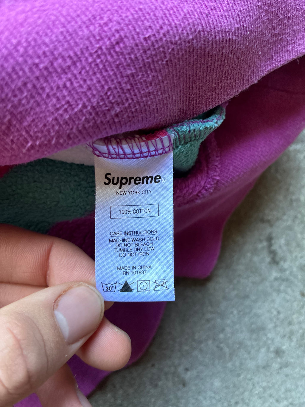 Supreme “STRIPED NEW YORK” Hooded Hoodie (M)