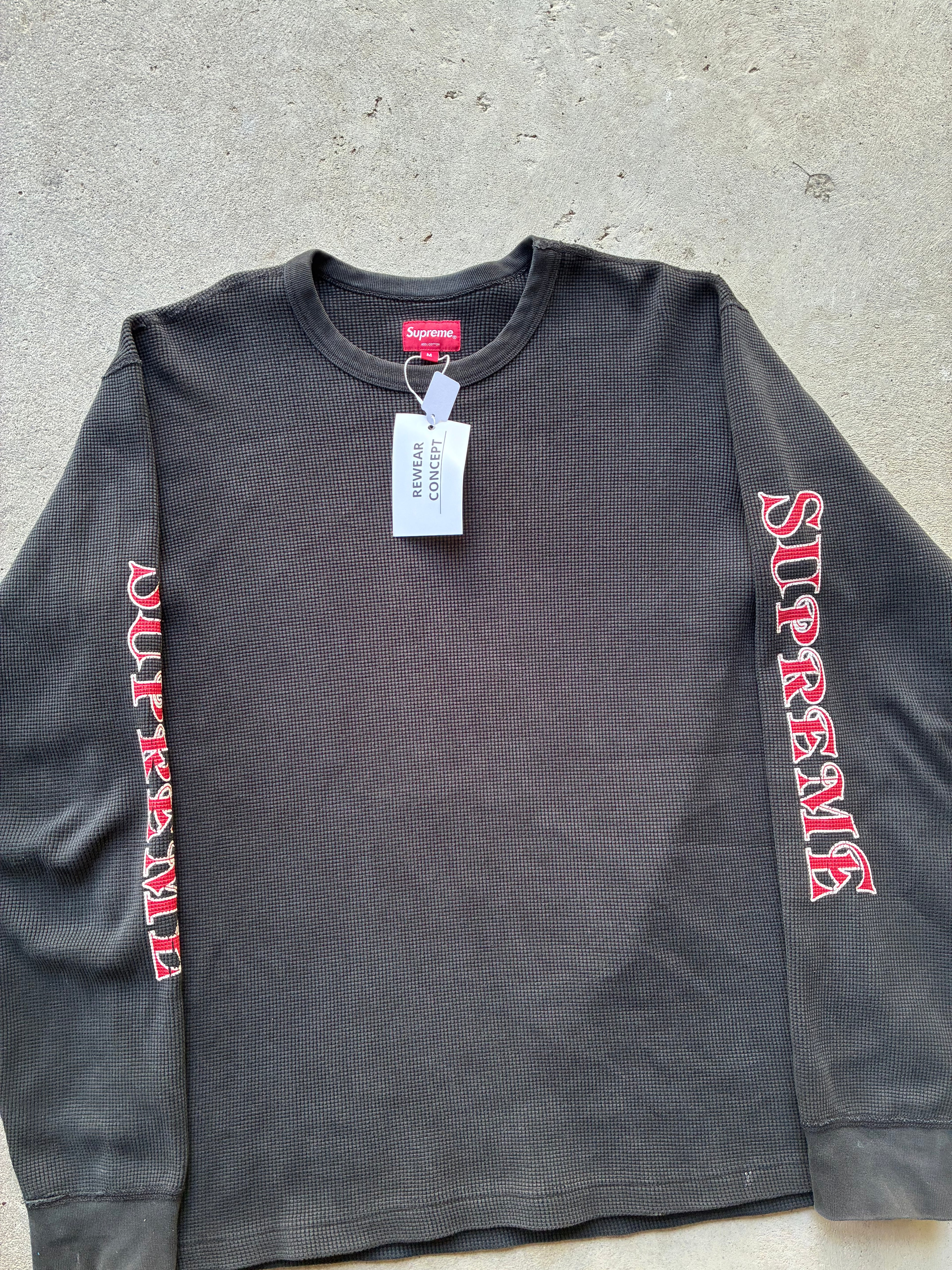 Supreme “LOGO WAFFLE THERMAL” Long Sleeve (M)