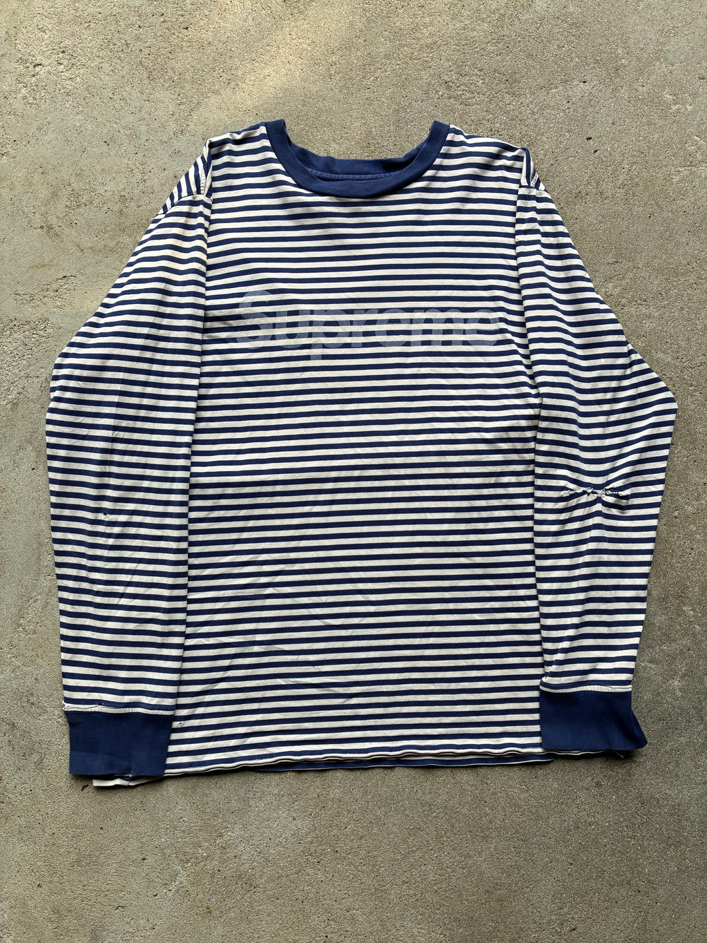 Supreme “STRIPED LOGO” Long Sleeve (M)
