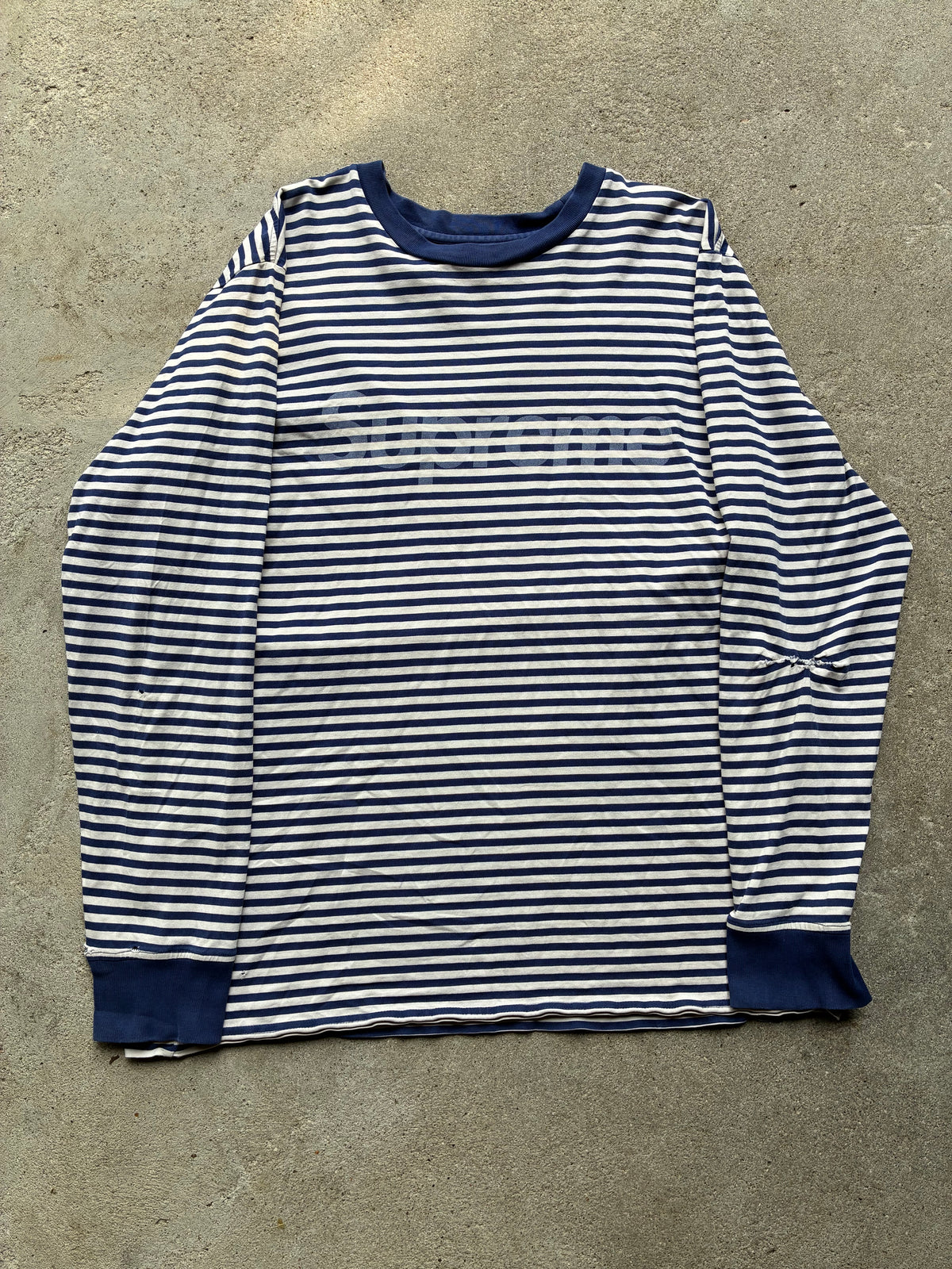 Supreme “STRIPED LOGO” Long Sleeve (M)