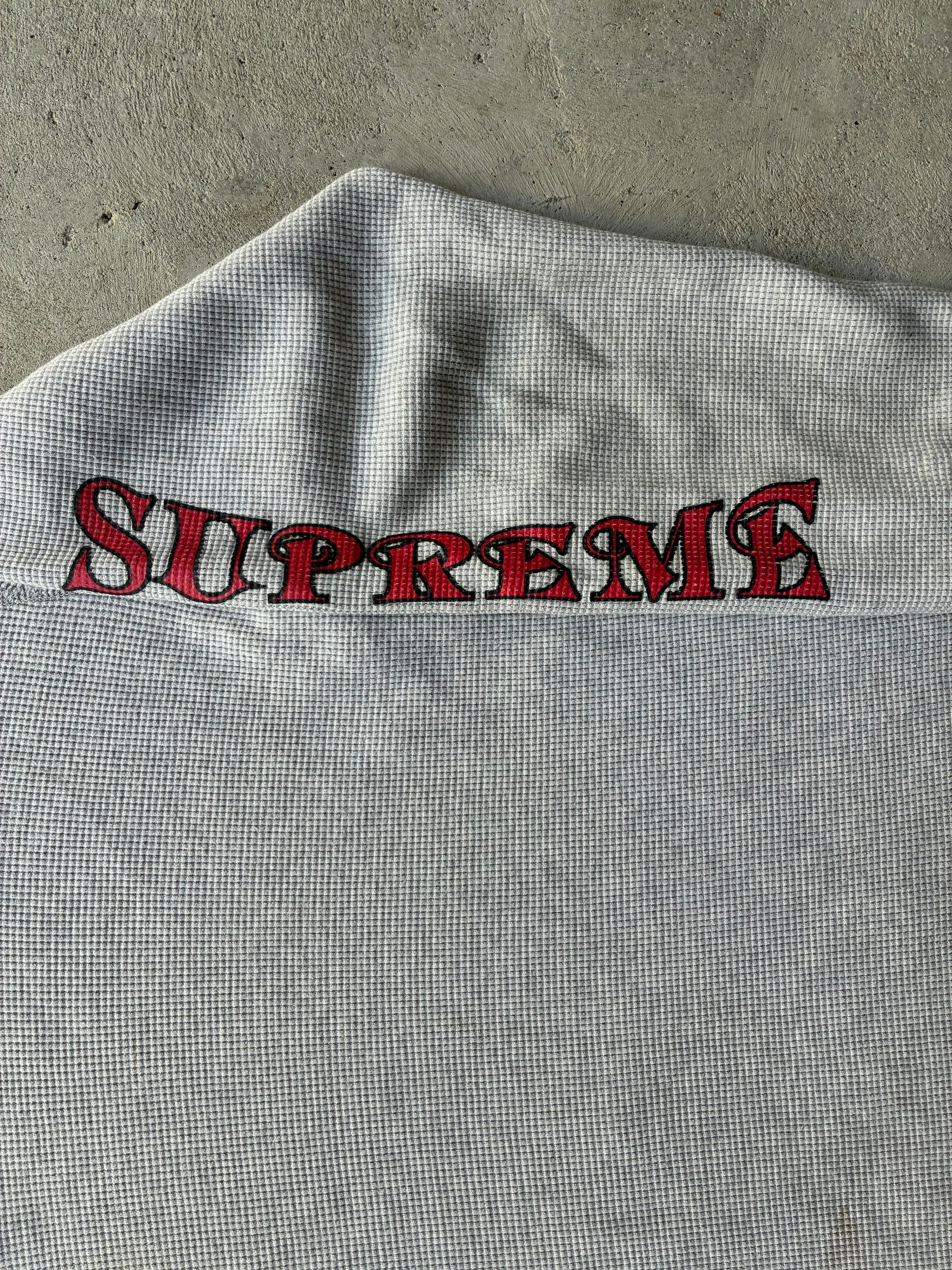 Supreme “LOGO WAFFLE THERMAL” Long Sleeve (M)