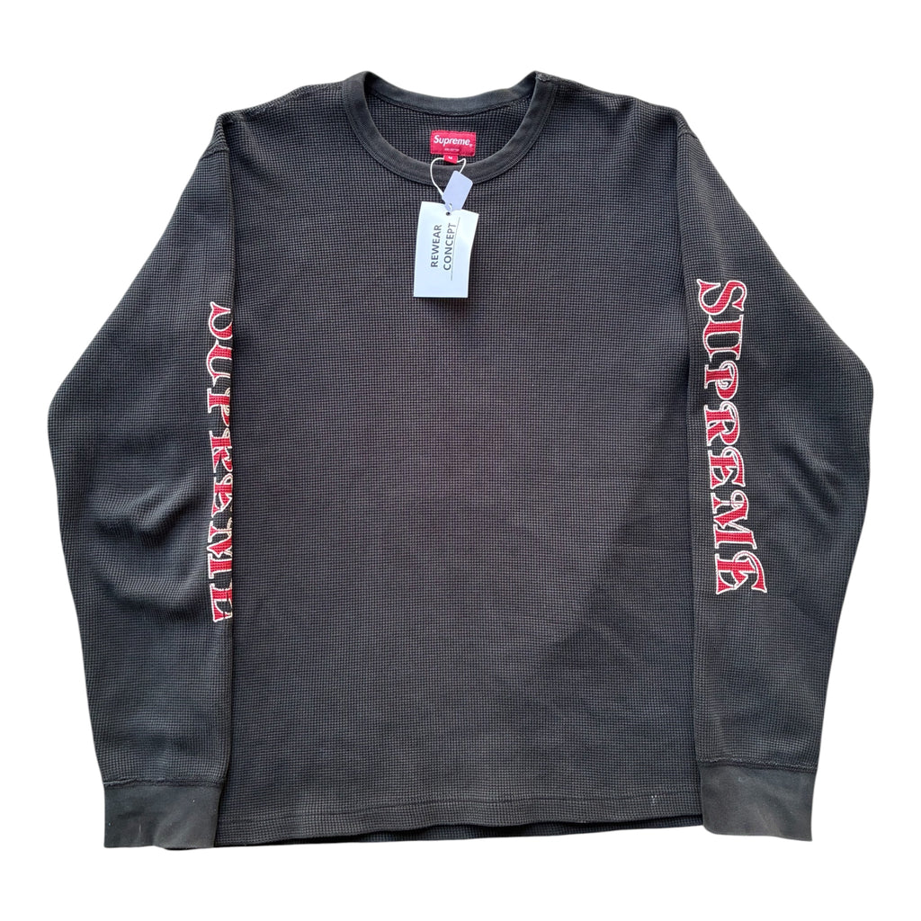 Supreme “LOGO WAFFLE THERMAL” Long Sleeve (M)