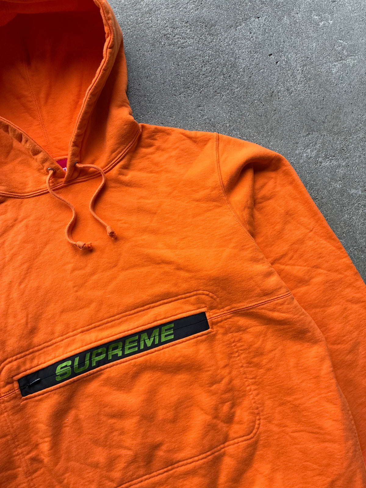 Orange Supreme “ZIP POUCH HOODED” Hoodie (L)