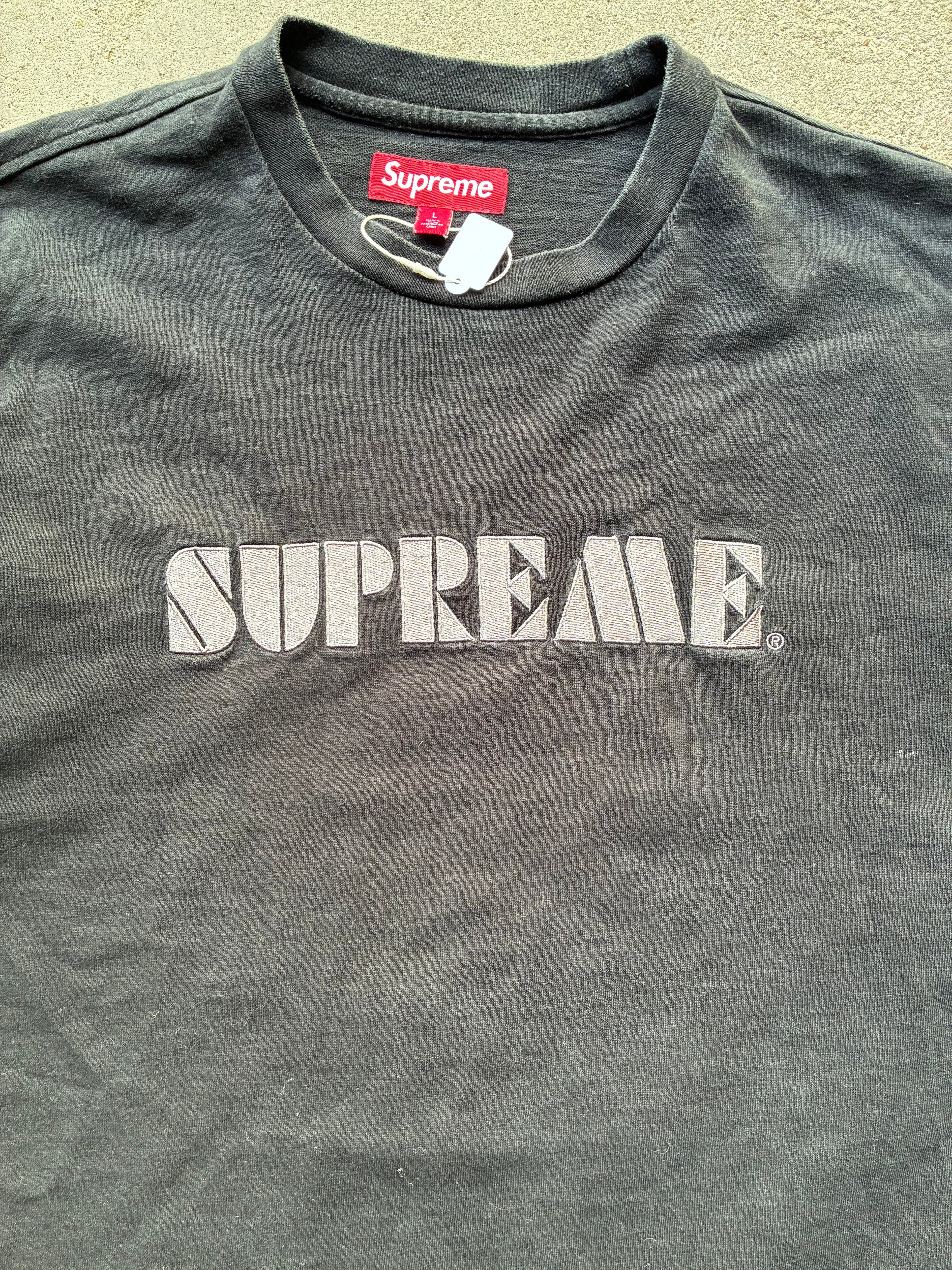 Supreme  “STENCIL EMBROIDERED SS24” Tee (L)