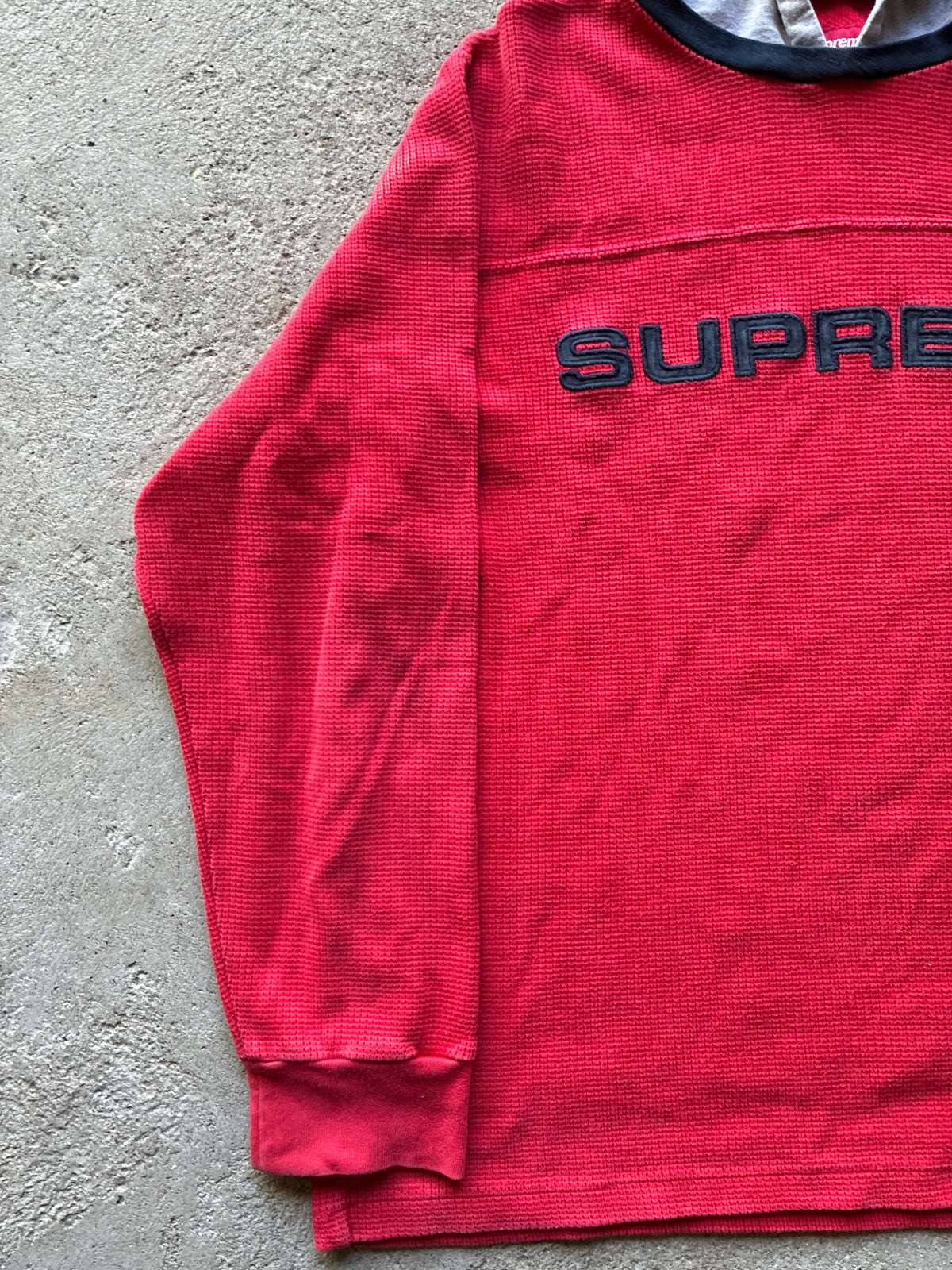 Supreme “HOODED WAFFLE RINGER FW17” Hoodie (L)