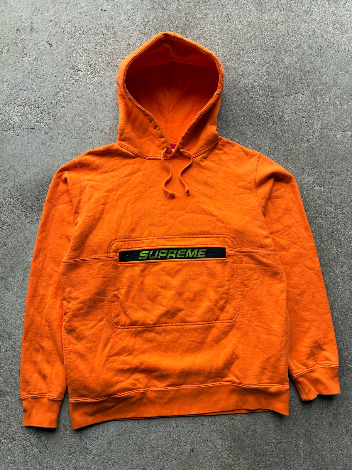 Orange Supreme “ZIP POUCH HOODED” Hoodie (L)