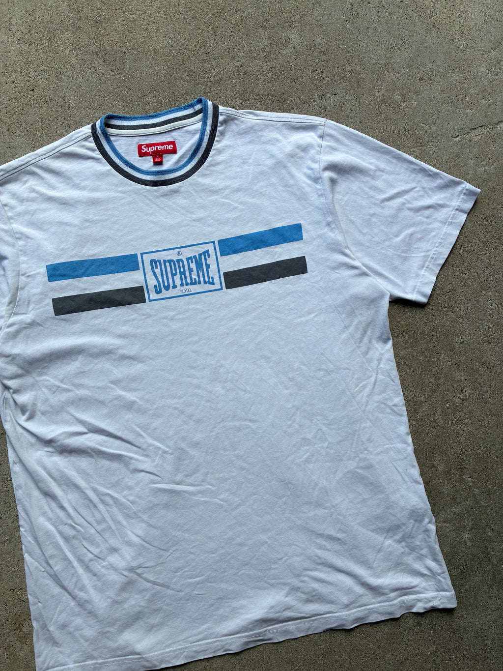 Supreme “WARM UP STRIPE SS24” Tee (L)