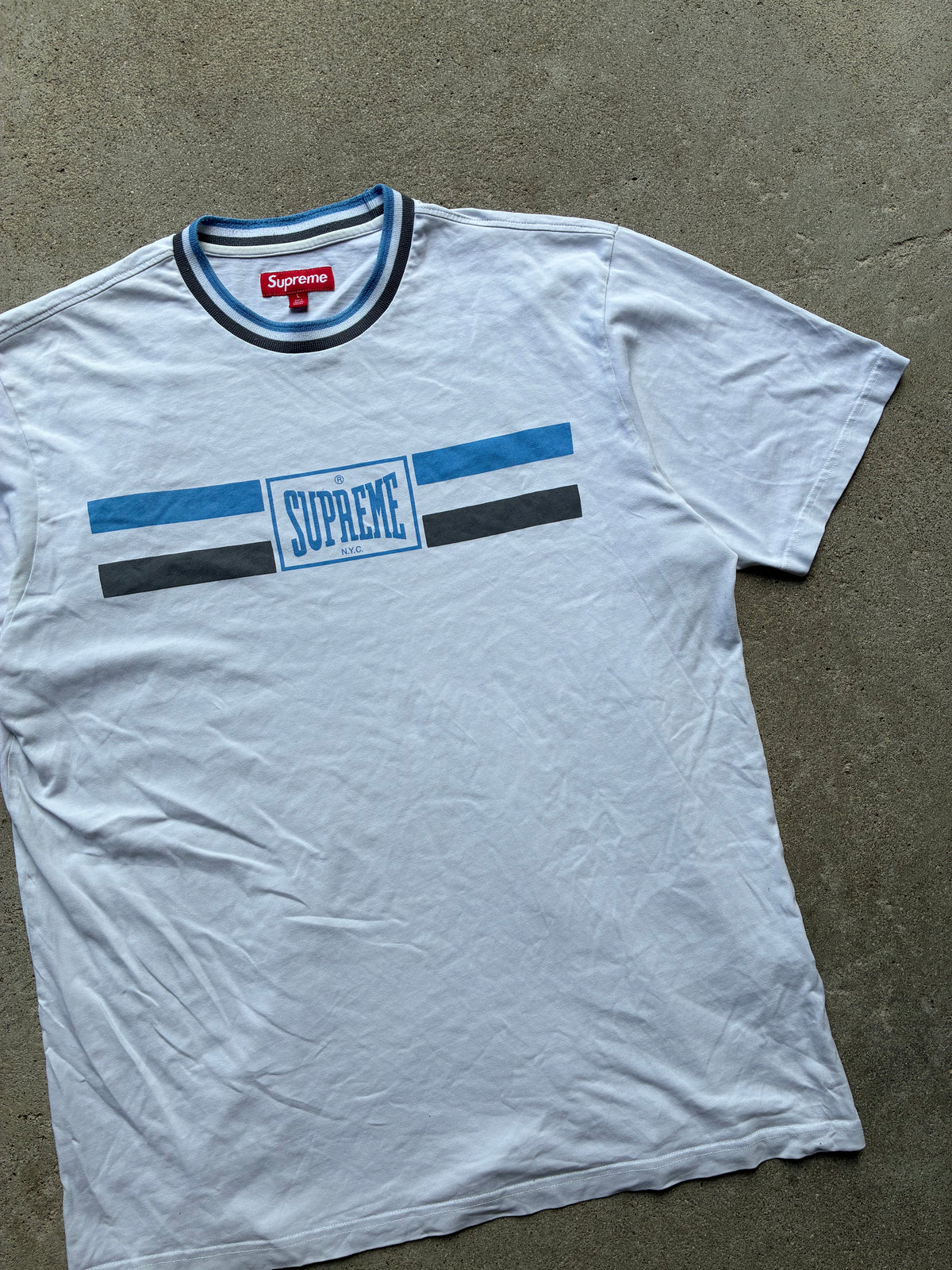 Supreme “WARM UP STRIPE SS24” Tee (L)