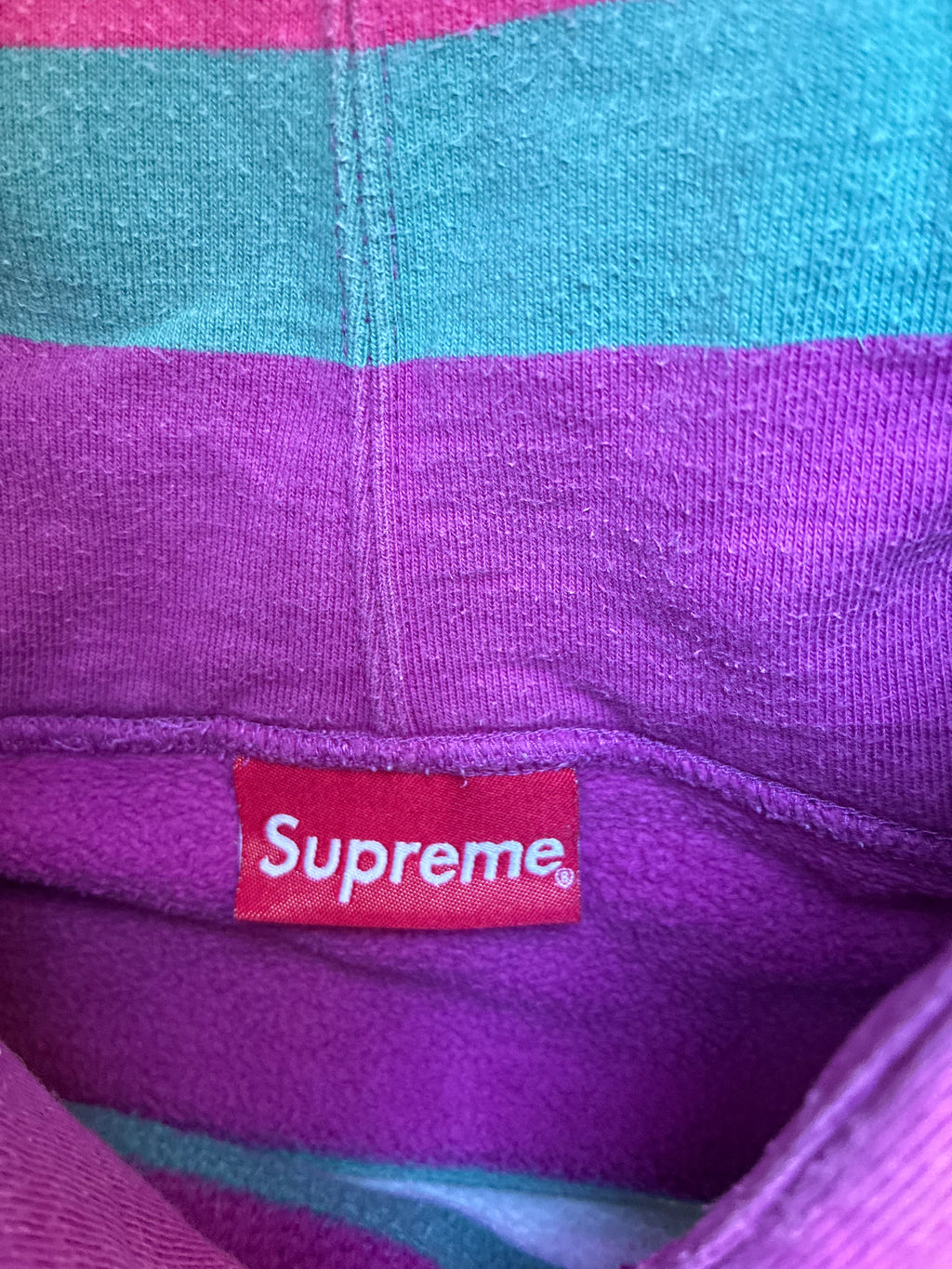 Supreme “STRIPED NEW YORK” Hooded Hoodie (M)