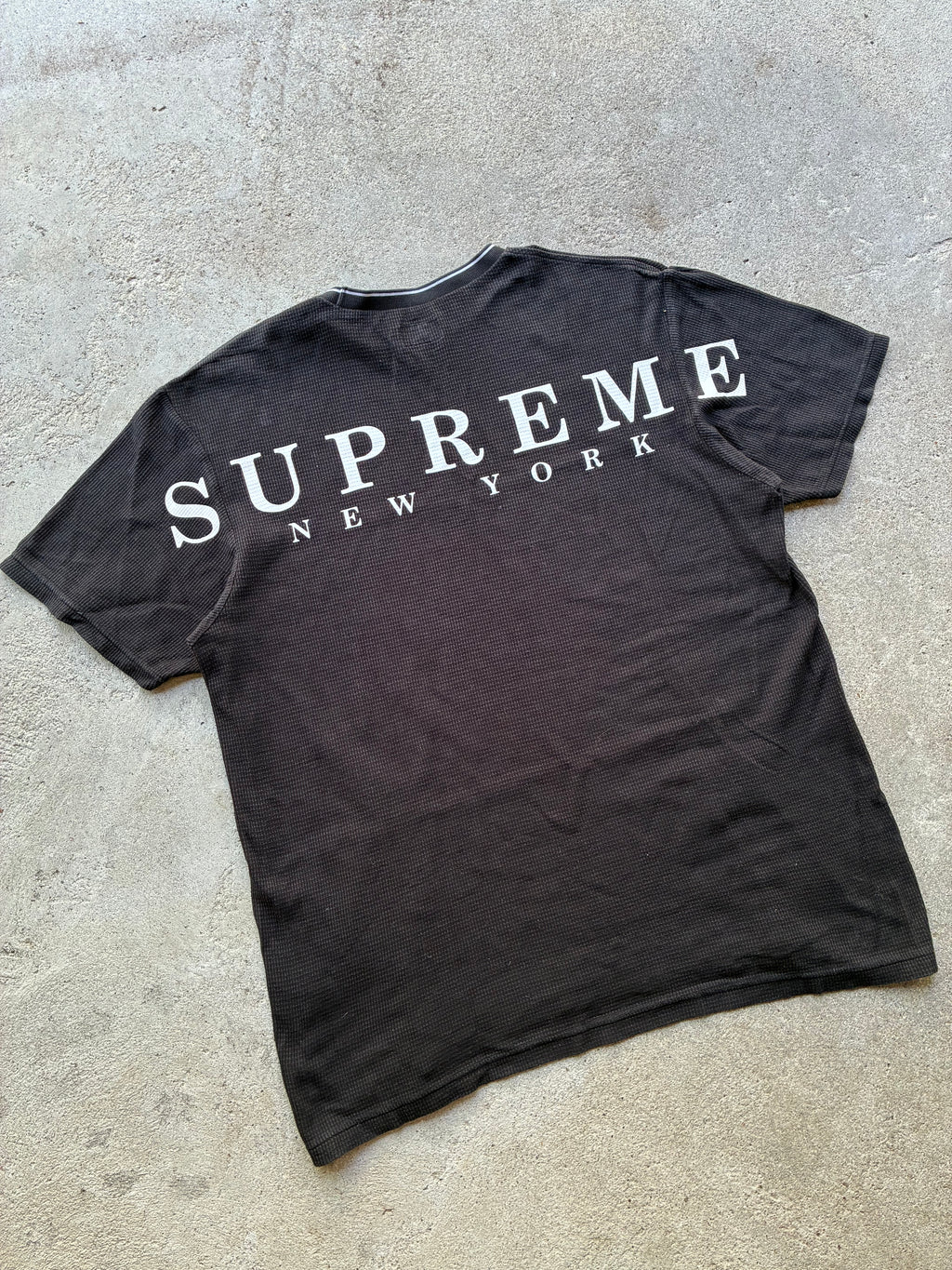 Supreme “STRIPE RIB WAFFLE” tee (L)