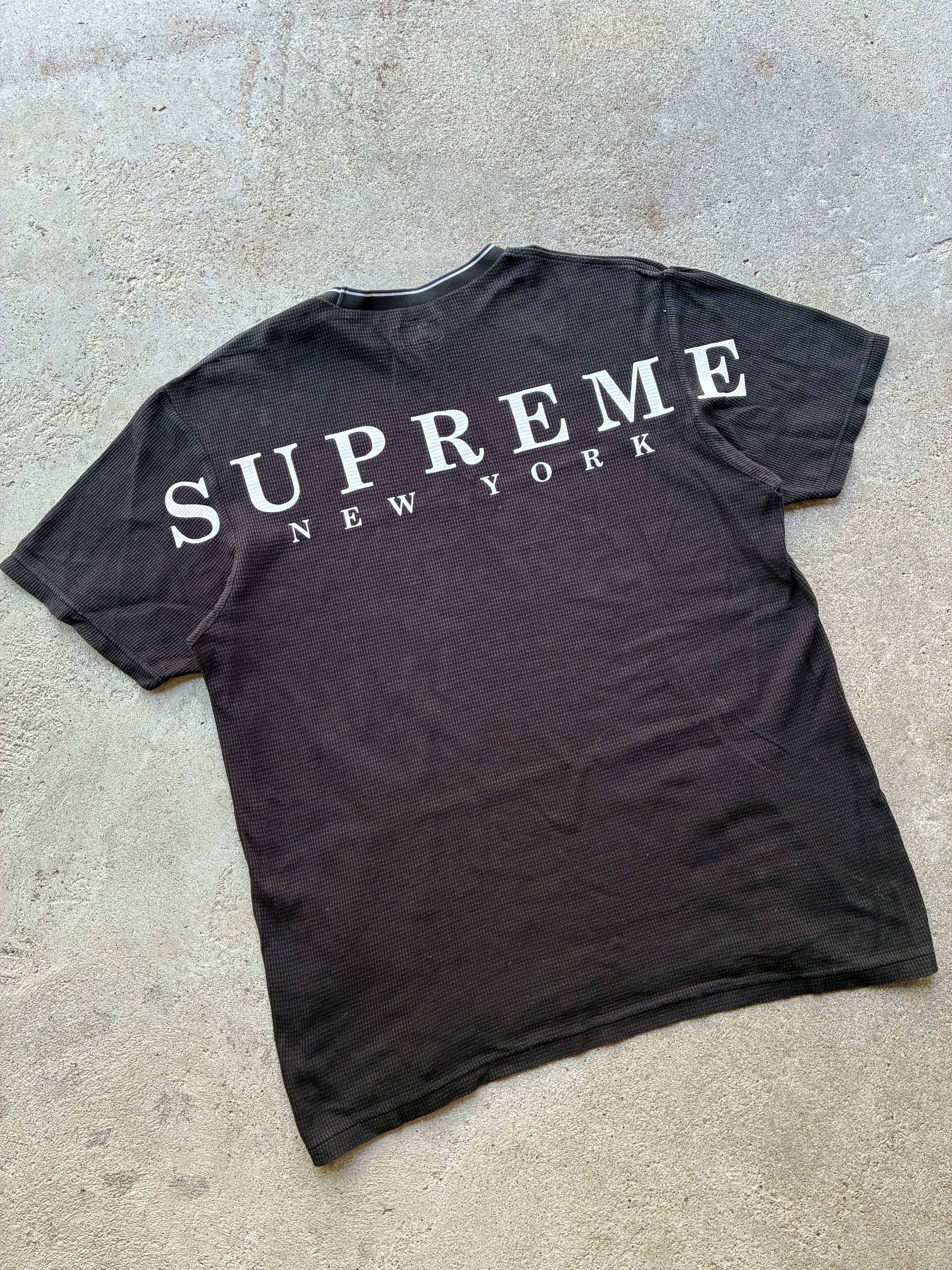Supreme “STRIPE RIB WAFFLE” tee (L)