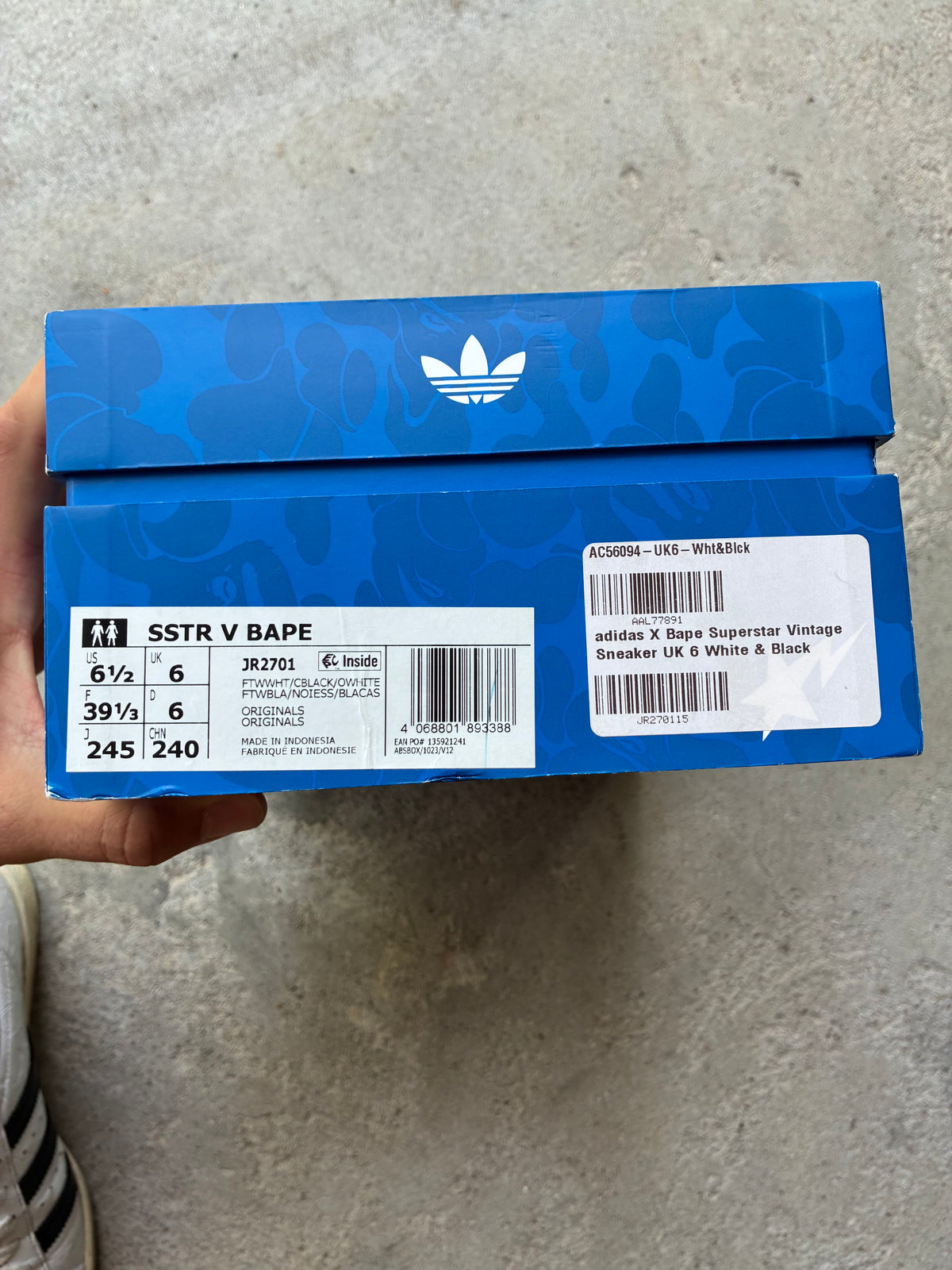 Adidas superstar x bape (39 1/3)