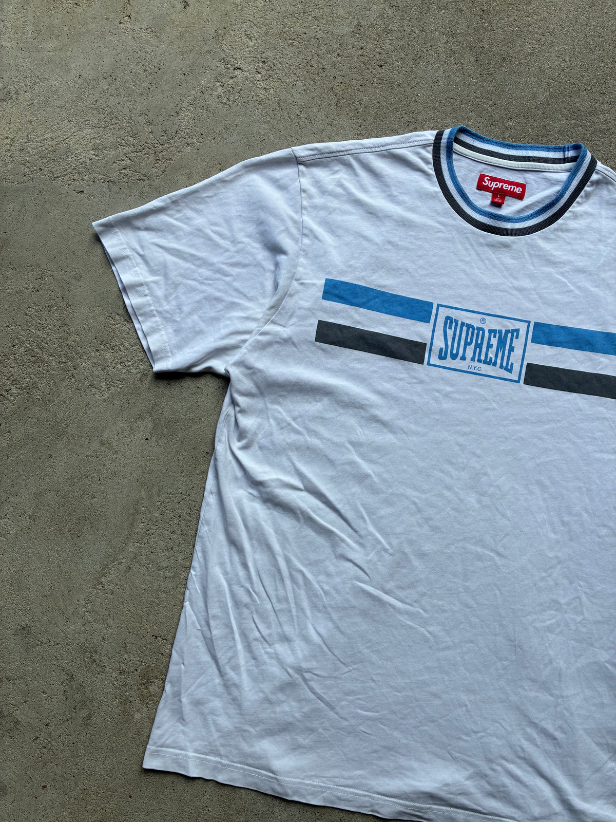 Supreme “WARM UP STRIPE SS24” Tee (L)