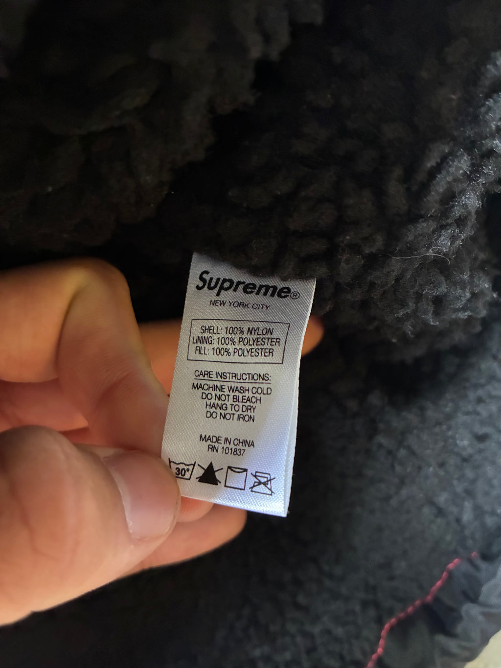 Supreme “SHERPA LINED NYLON” Jacket (L)