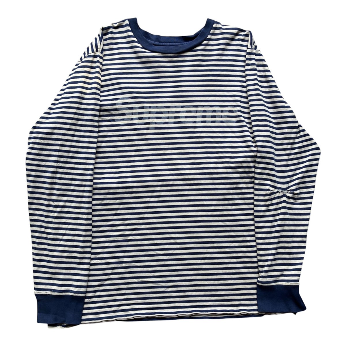 Supreme “STRIPED LOGO” Long Sleeve (M)