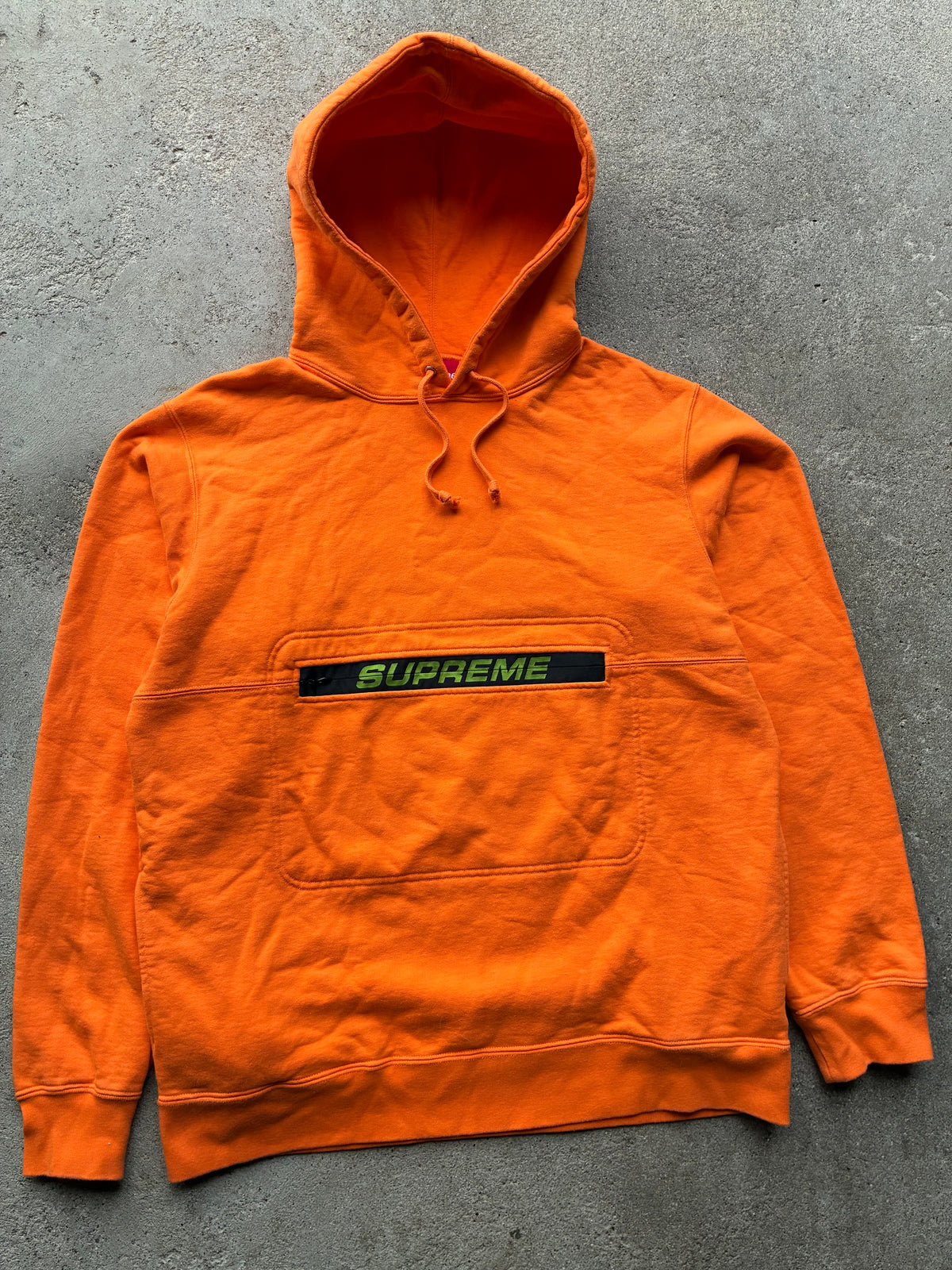 Orange Supreme “ZIP POUCH HOODED” Hoodie (L)