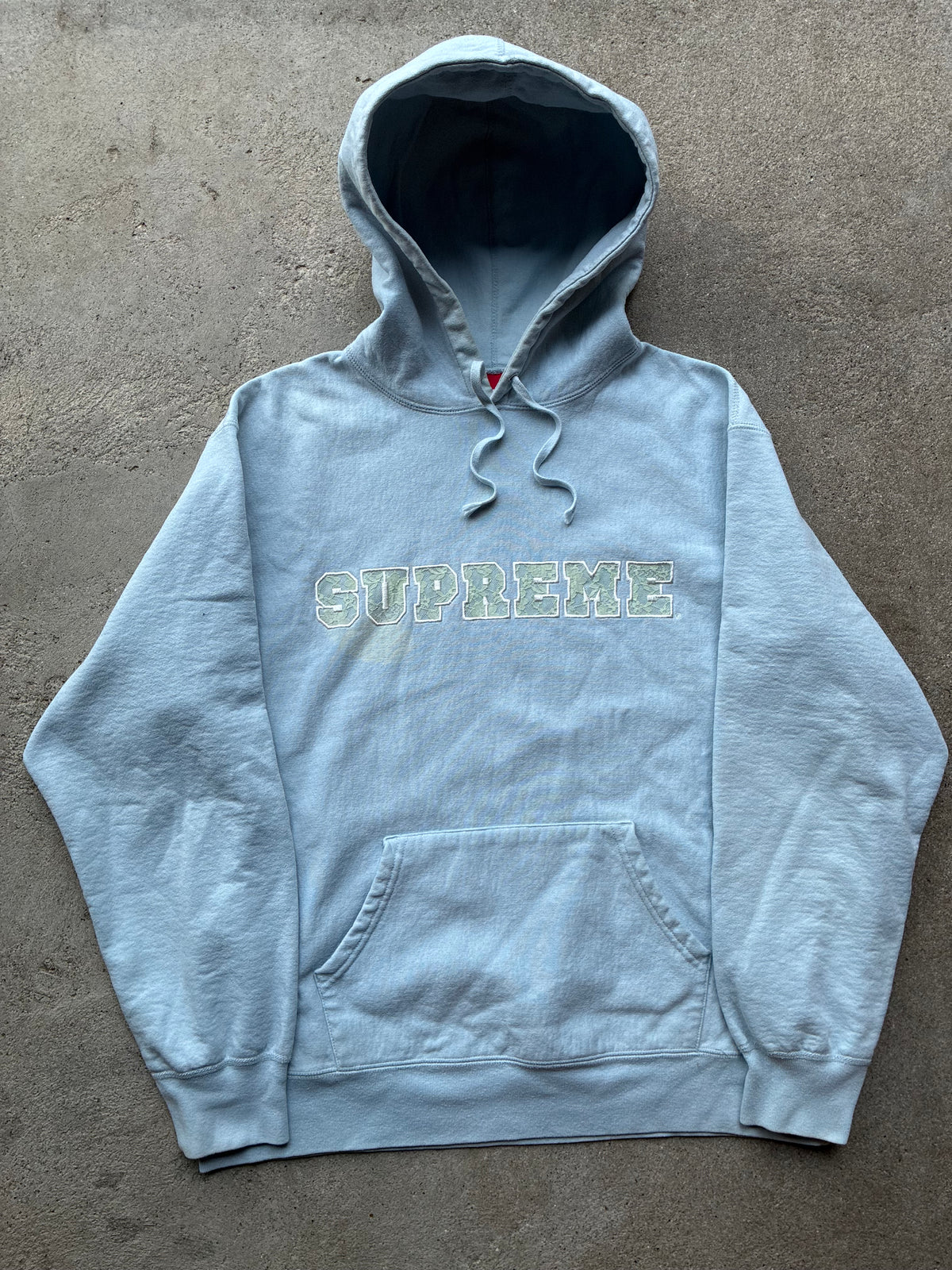Supreme “HOODED LIGHT BLUE” hoodie (M)