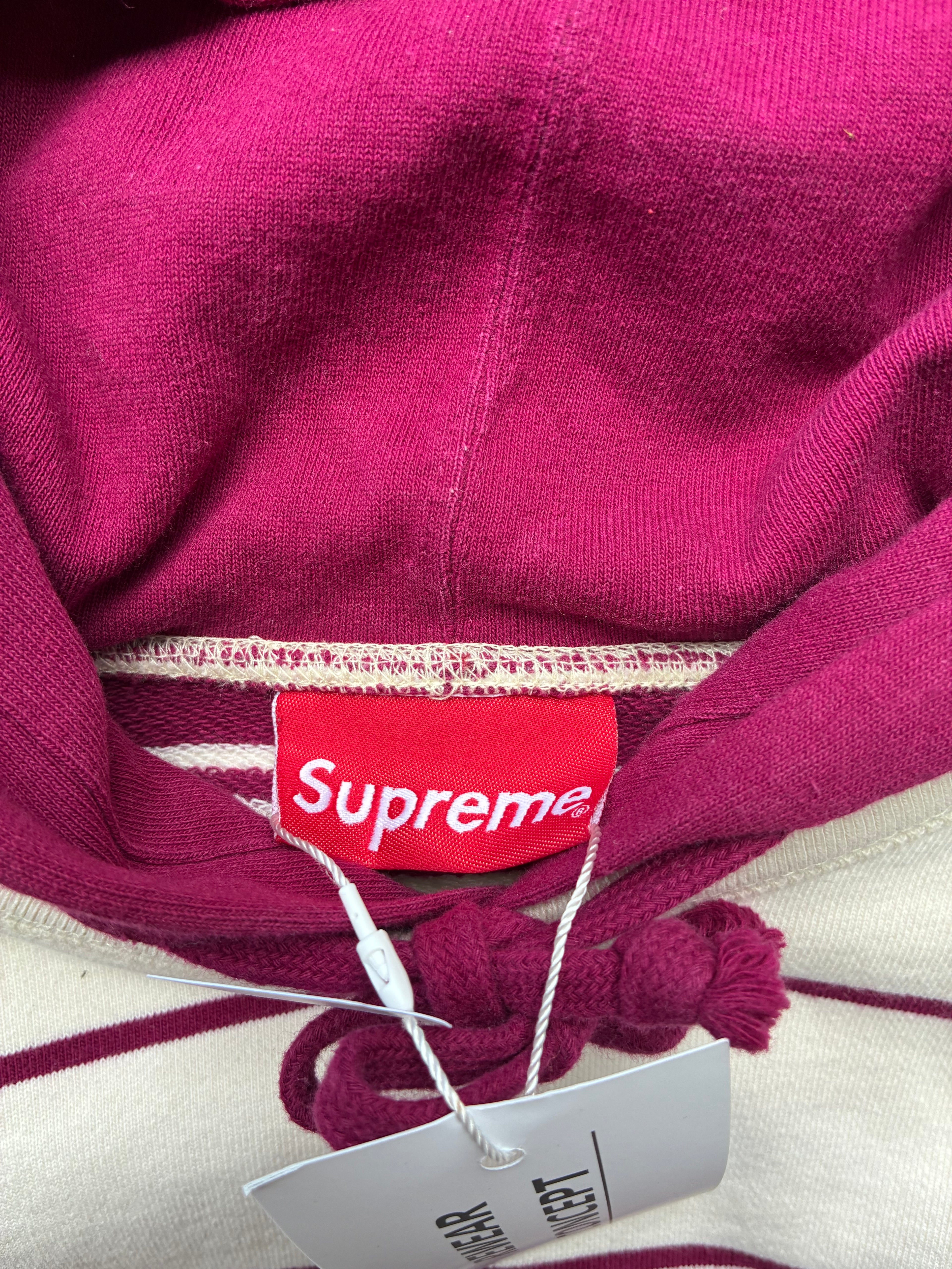 Supreme “STRIPED” Hooded Hoodie (M)