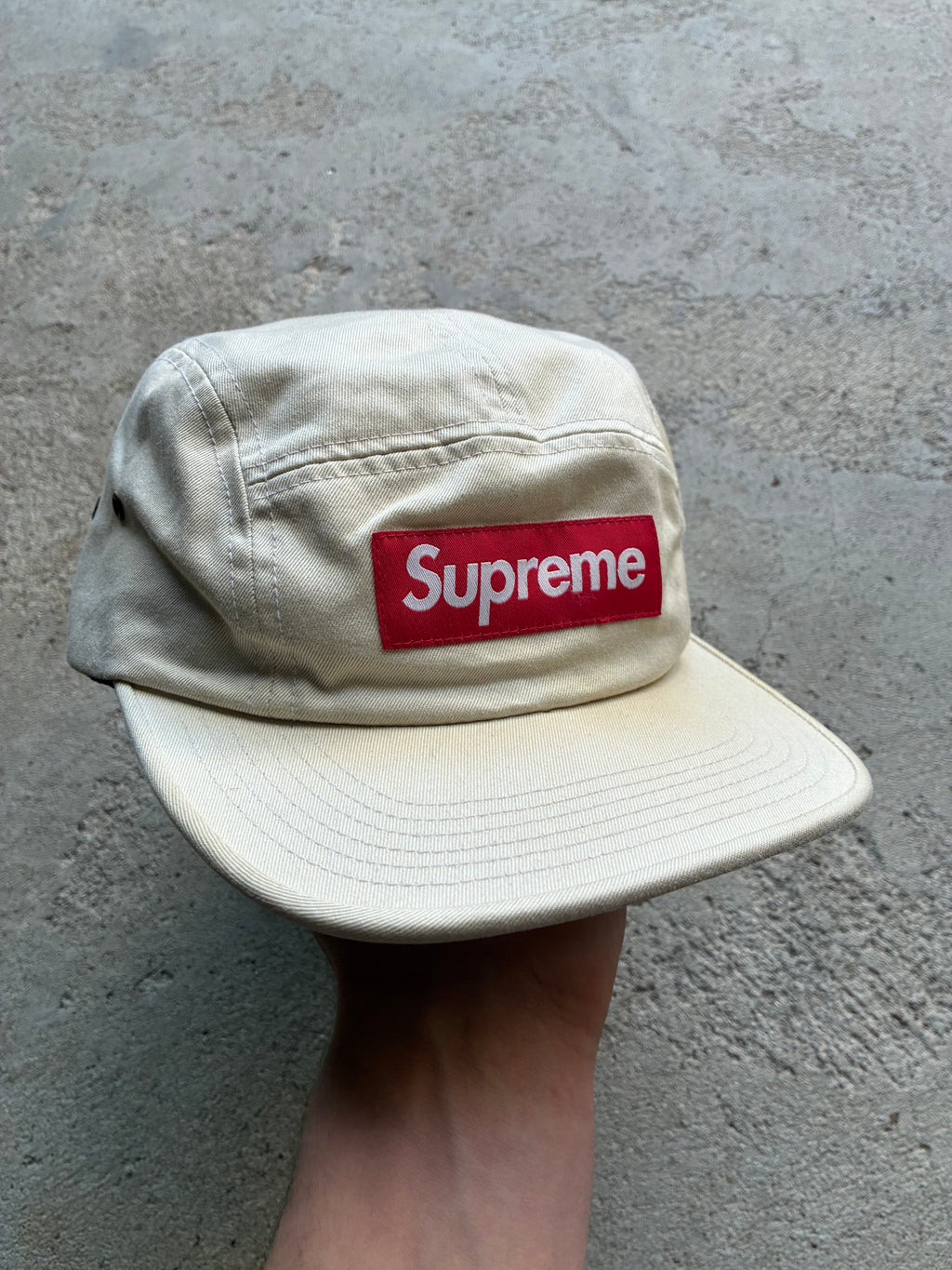 Beige Supreme Camp Cap (Adjustable)